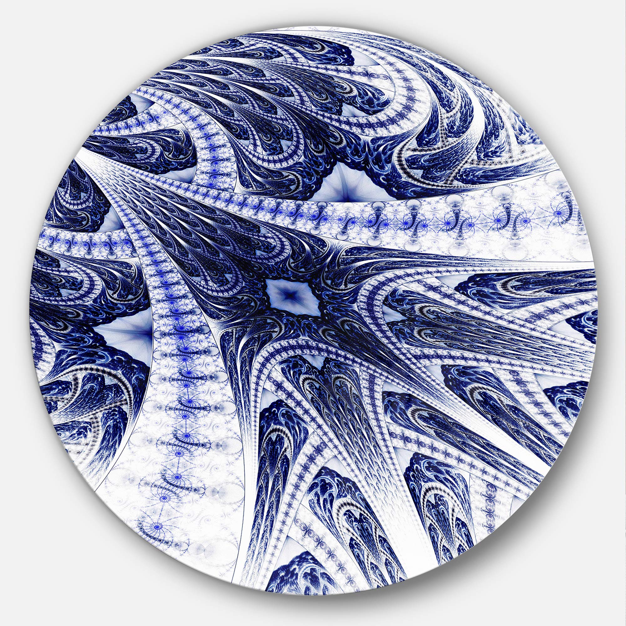 Designart MT12048-C11 Symmetrical Dark Blue Fractal Flower