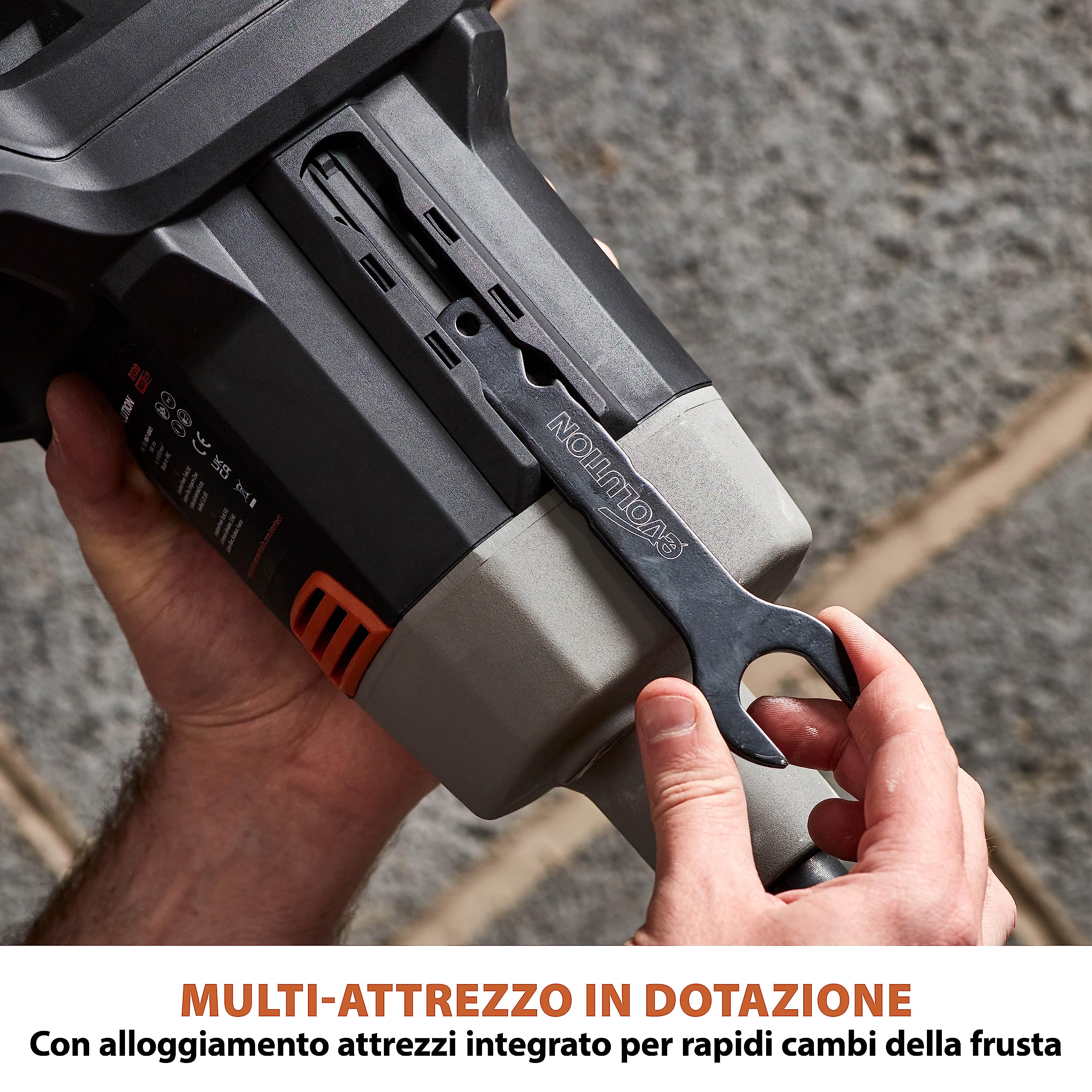 Evolution Power Tools R120MXR-LI (Caricata) - Miscelatore Senza Fili, Portatile, Pagaia Inclusa (Perfetto Per Gesso, Vernice, Malta, Cemento), Batteria E Caricabatteria Inclusa