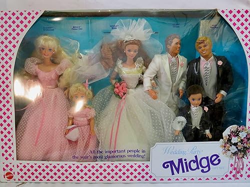 Miniatura 1 de Set de regalo para fiesta de boda Barbie con 6 muñecas Barbie Ken Midge Allen Kelly y Todd 1990