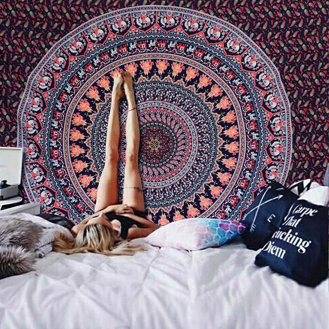 Alishomtll Mandala Wall Hanging Bohemian Indian Tapestry Yoga Hippie Psychedelic Decorative Cloth Large Tablecloth 210 x 150 cm