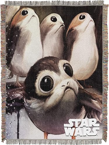 Miniatura 1 de Northwest Manta tejida de tapiz de Star Wars, 48 x 60 pulgadas, alimenta a los porgs