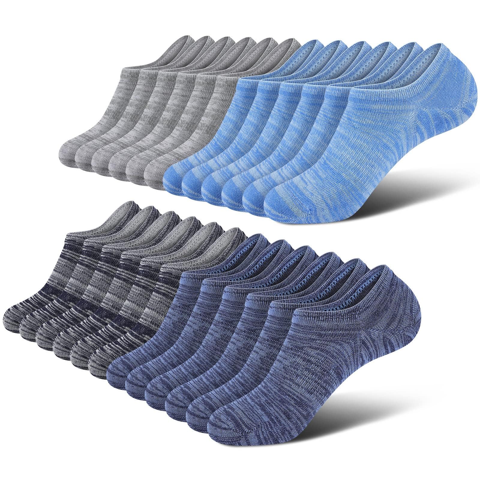 wernies No Show Socks Men, Low Cut Ankle Short Casual Non Slip Socks