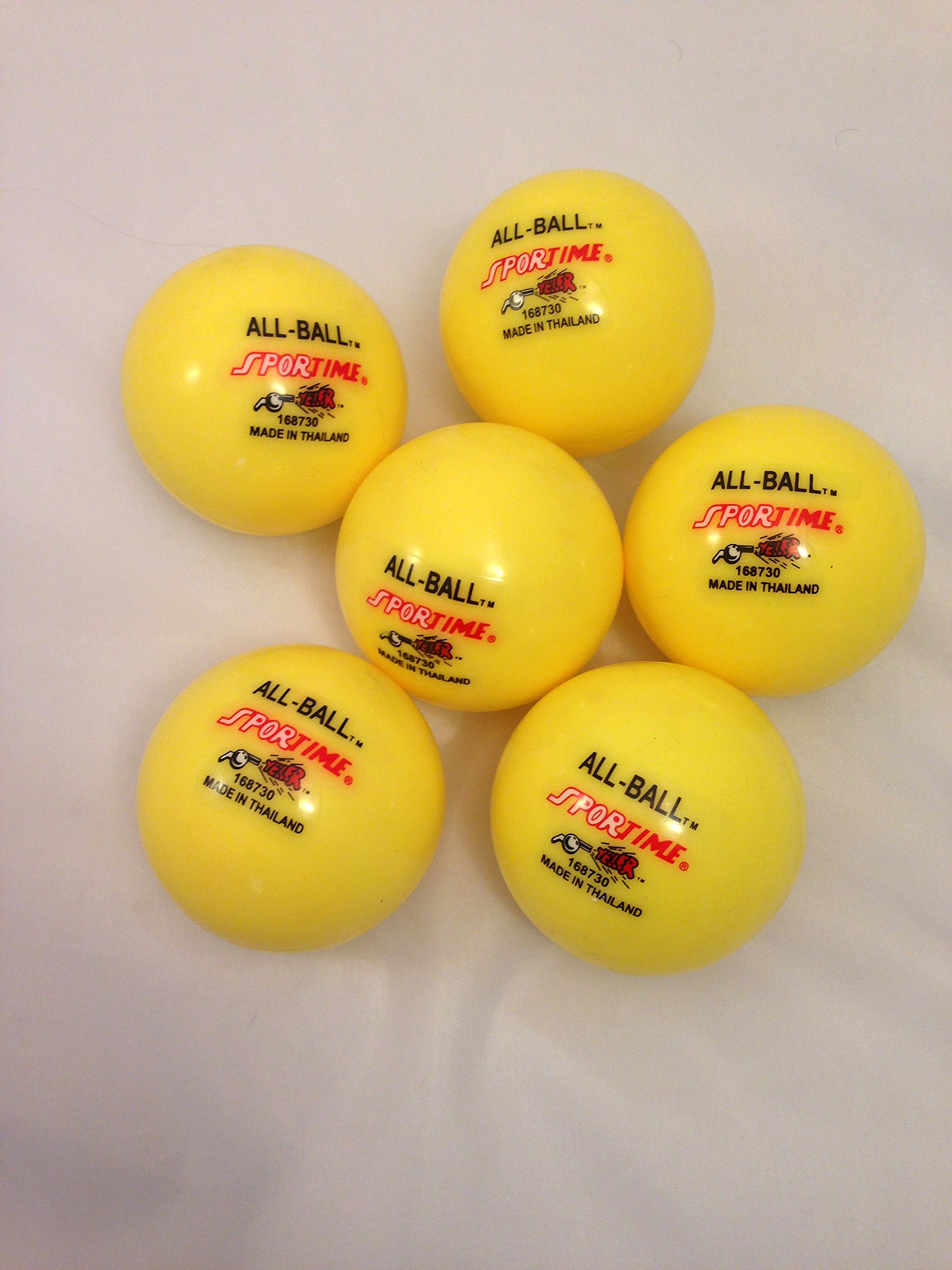 6 x Sportime All-Ball 3" Multi-purpose Yellow Ball