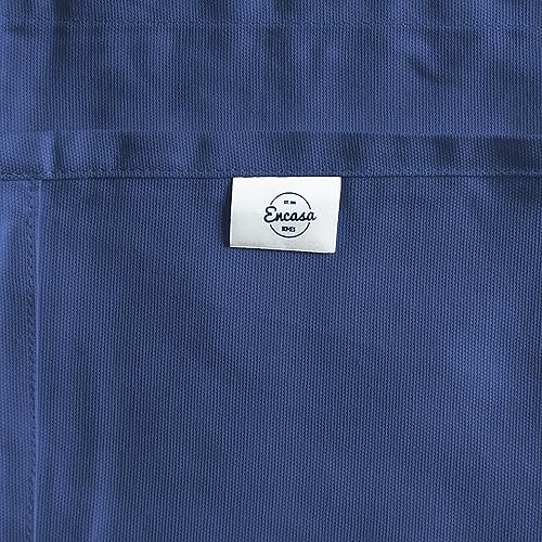 Miniatura 2 de Encasa - Servilletas de tela de algodón, juego de 12, tamaño 17 x 17 pulgadas, color liso cobalto, lavables a máquina