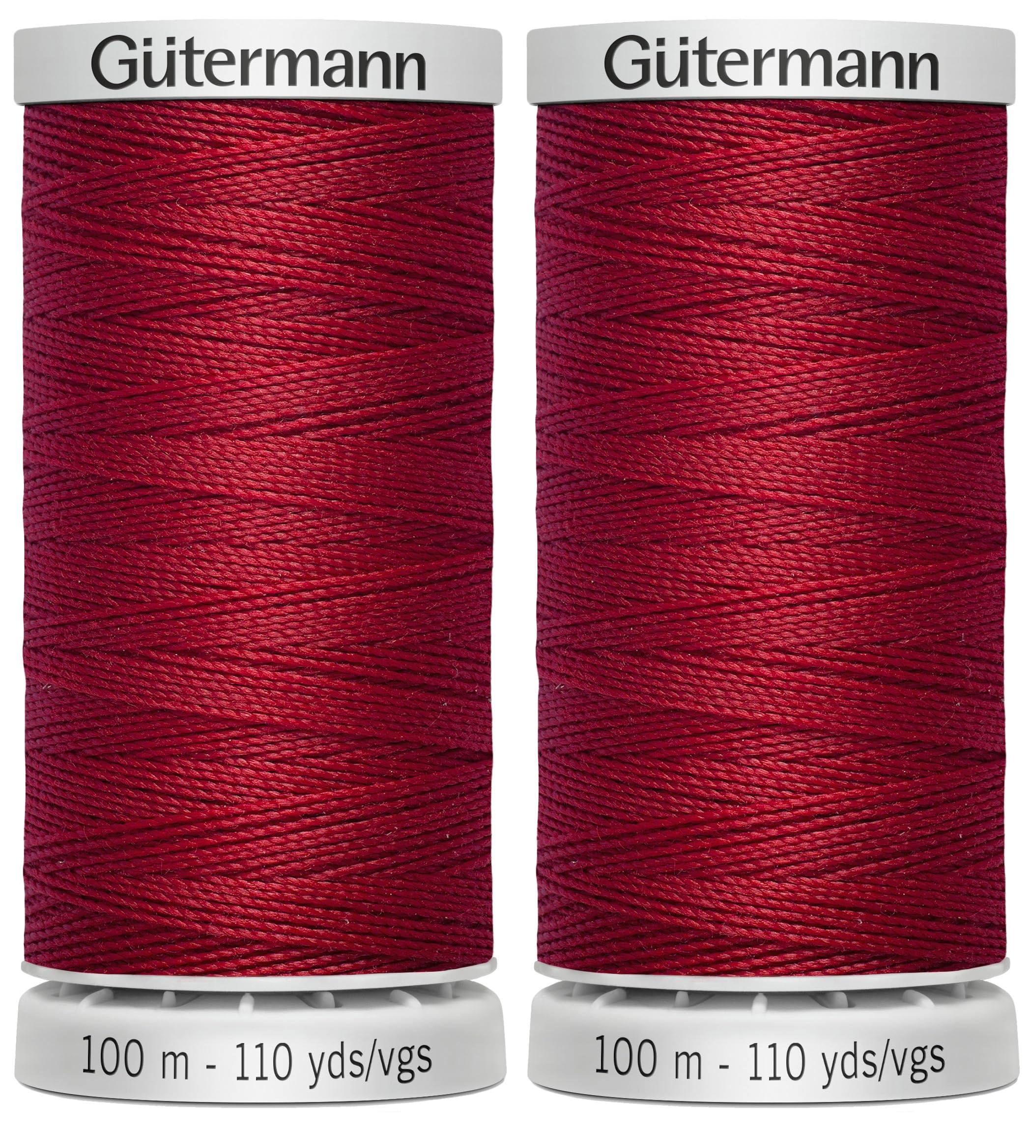 2x100m Gutermann Extra Strong Upholstery Thread, Polyester, Colour 046 Ruby Red – Bundled by GetInStyle Shop