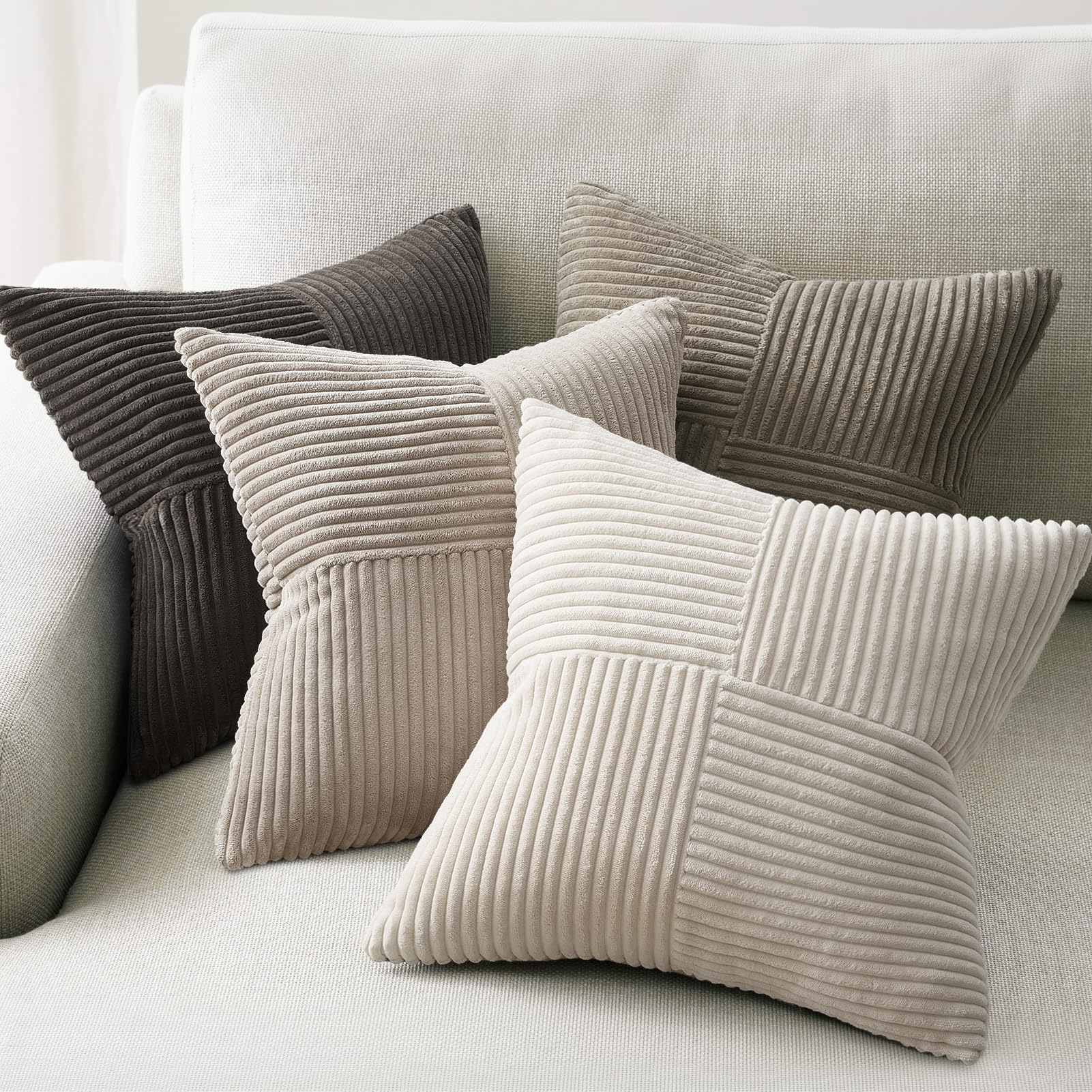 Topfinel Decorative Neutral Gray Throw Pillow Covers