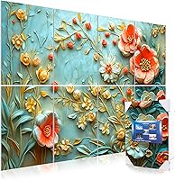 Vista 20 de Mollywell Paneles acústicos artísticos de 48 x 32 x 0.4 pulgadas, paraguas, gato y mar, absorción de sonido, decoración de pared autoadhesiva a