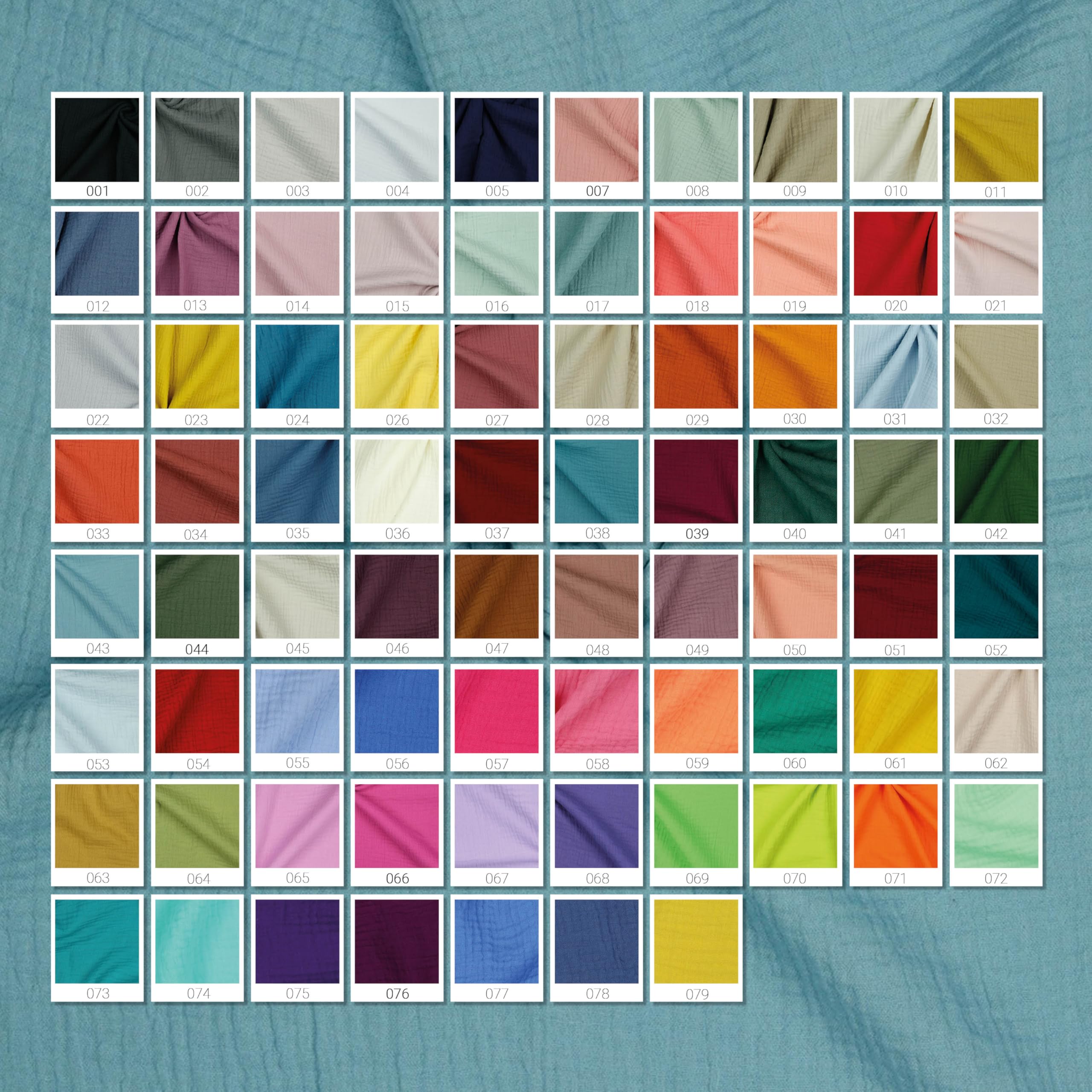 VmG-Store Double Gauze Muslin Fabric Oeko-Tex + GOTS Certified Plain Sold by the Metre Over 40 Colours 100% Cotton (031 I Blue - Image 3