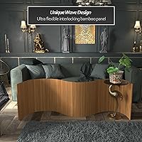 Vista 130 de Red Lantern Pantalla de onda de bambú corta de 4 pies - Blanco