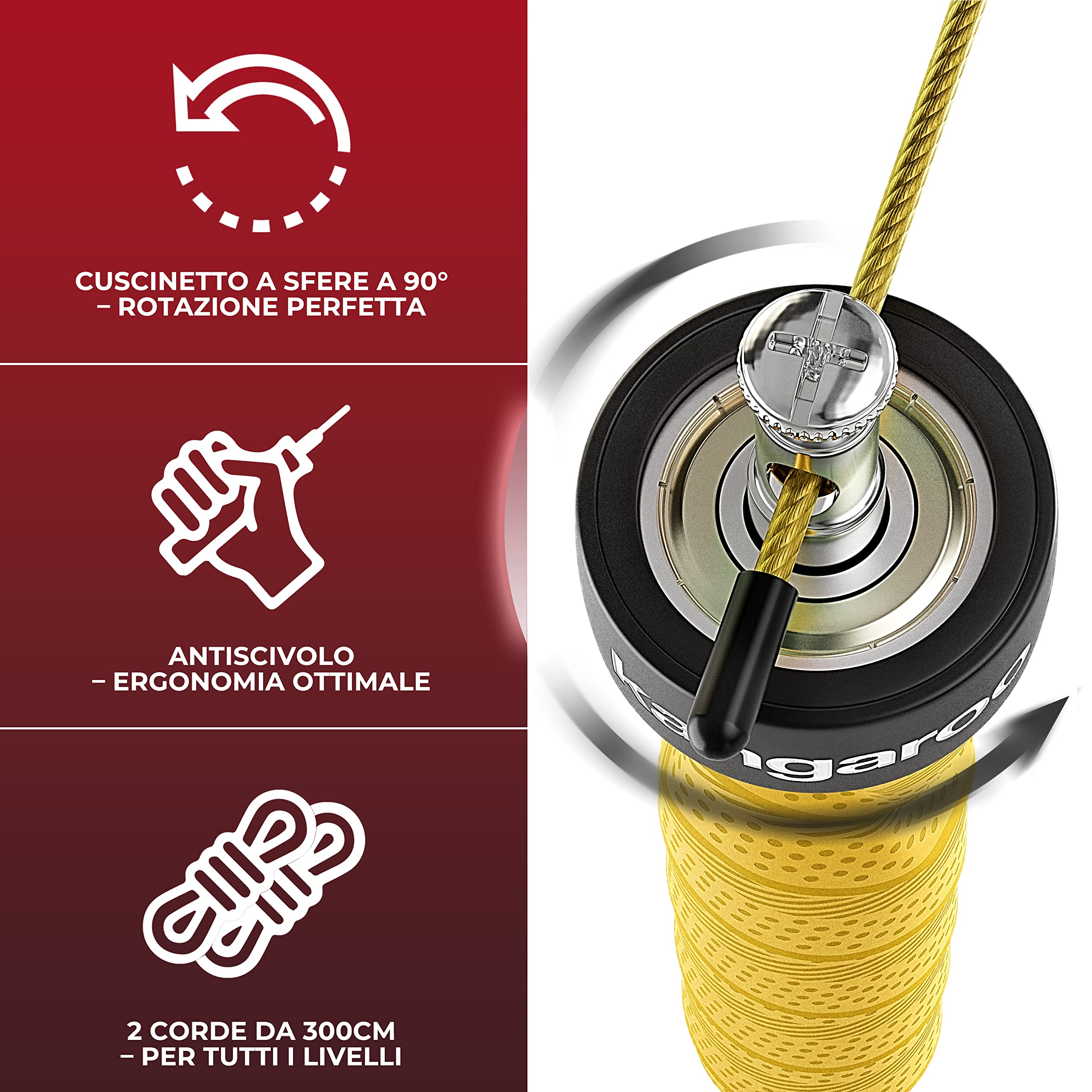Corda per saltare professionale crossfit con piano di allenamento corda bonus e borsa - Corda da saltare corda per saltare boxe salto palestra - Corde per saltare pesante jumping speed jump rope