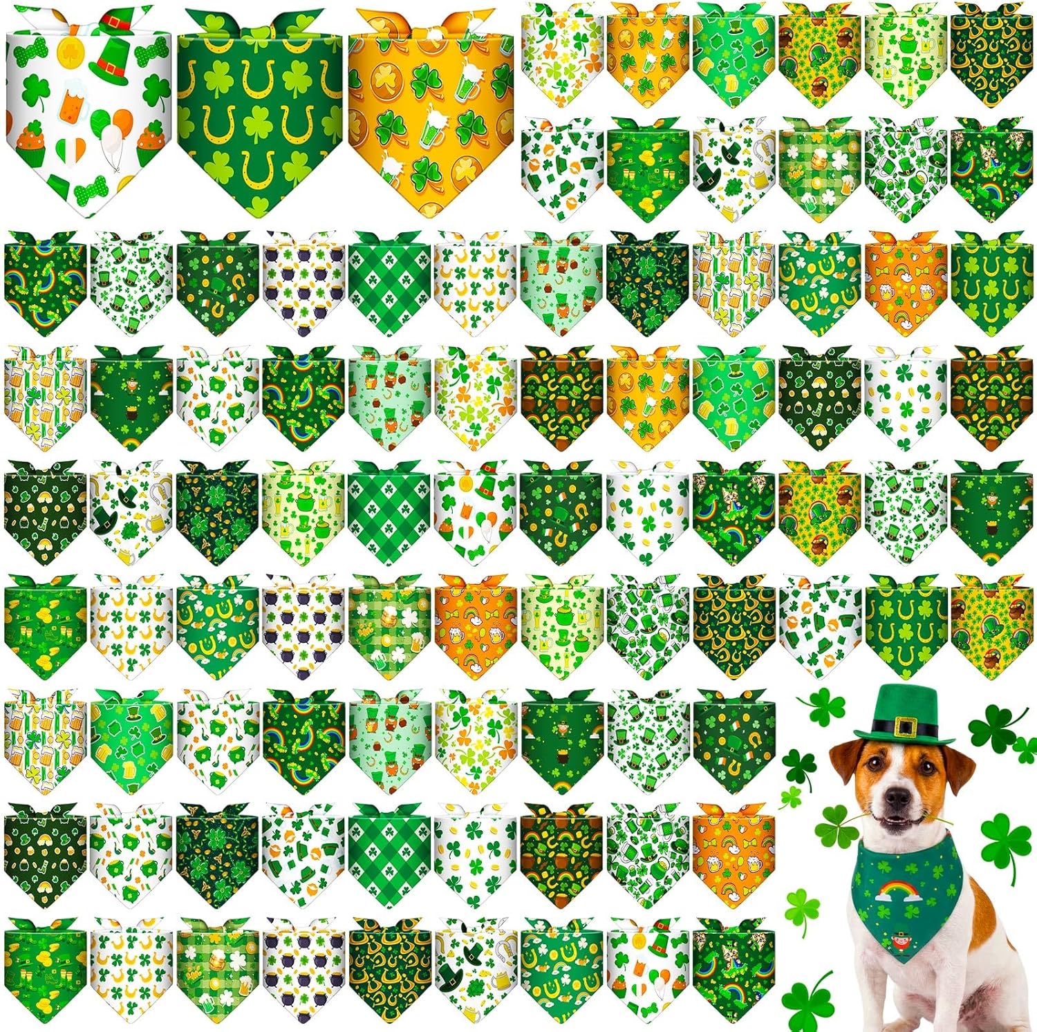 Youyole 120 Pcs Easter Dog Bandana Bulks Bunny Dog Bandanas Rabbit Egg Pet Scarf Soft Cat Triangle Scarfs Easter Day Pet Bandana Bibs for Small and Medium Breed