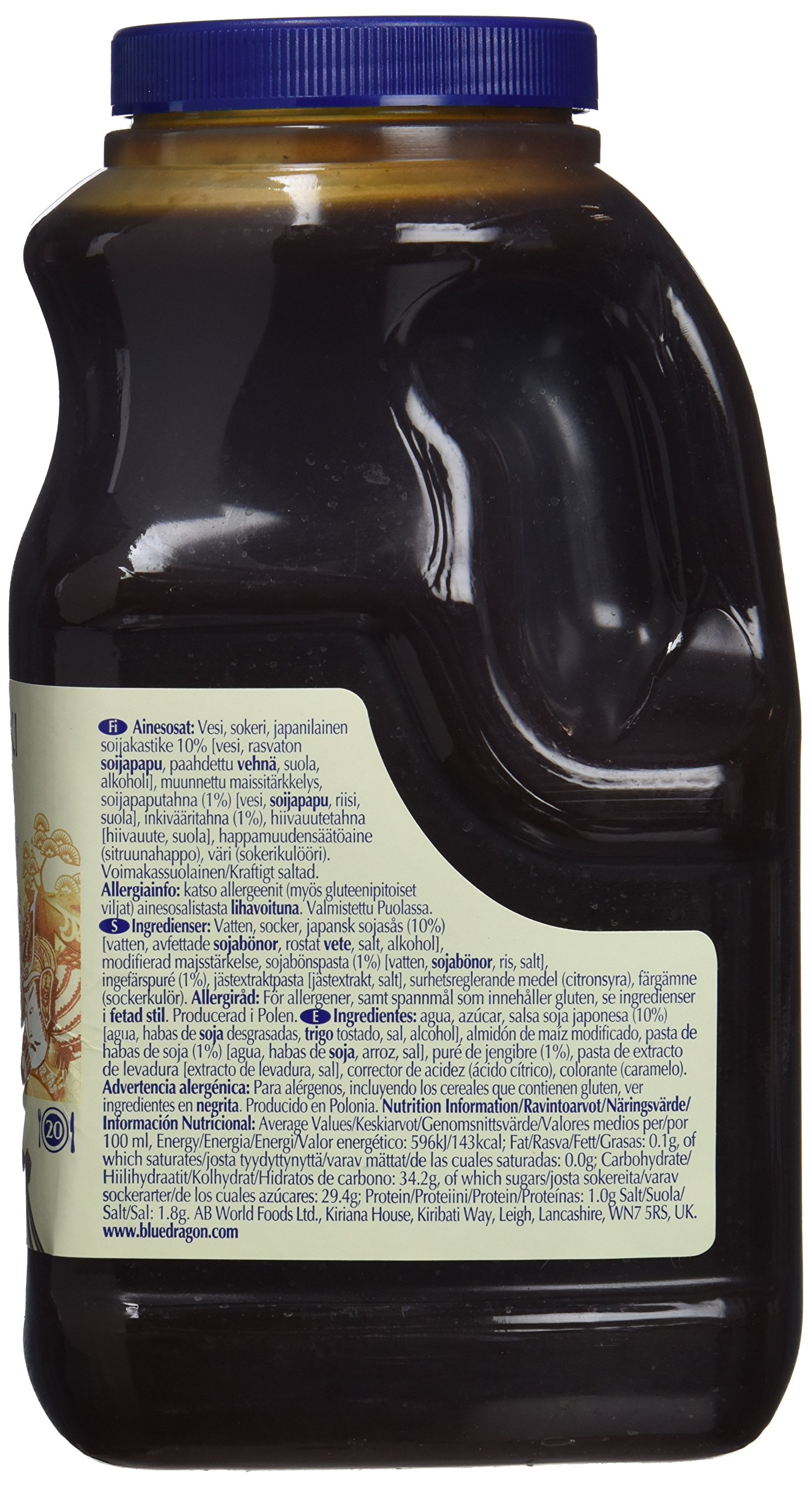 Blue Dragon Salsa Teriyaki con Jengibre, Salsa de Soja Japonesa, Sabor Dulce Caramelo, Teriyaki, 1 Litro (Paquete de 1) — view 2