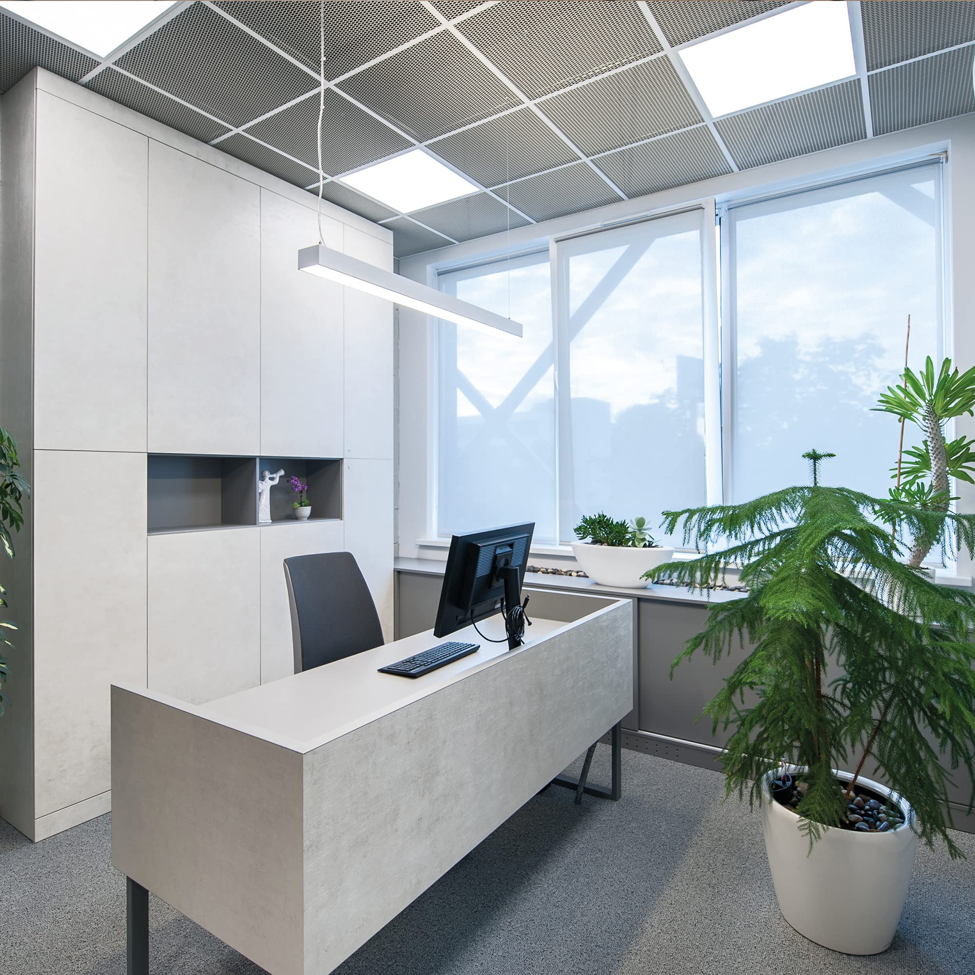WSU LED Panel Deckenleuchte 62x62cm - 40W, 3200lm, 4000K Für Büro & Geschäft