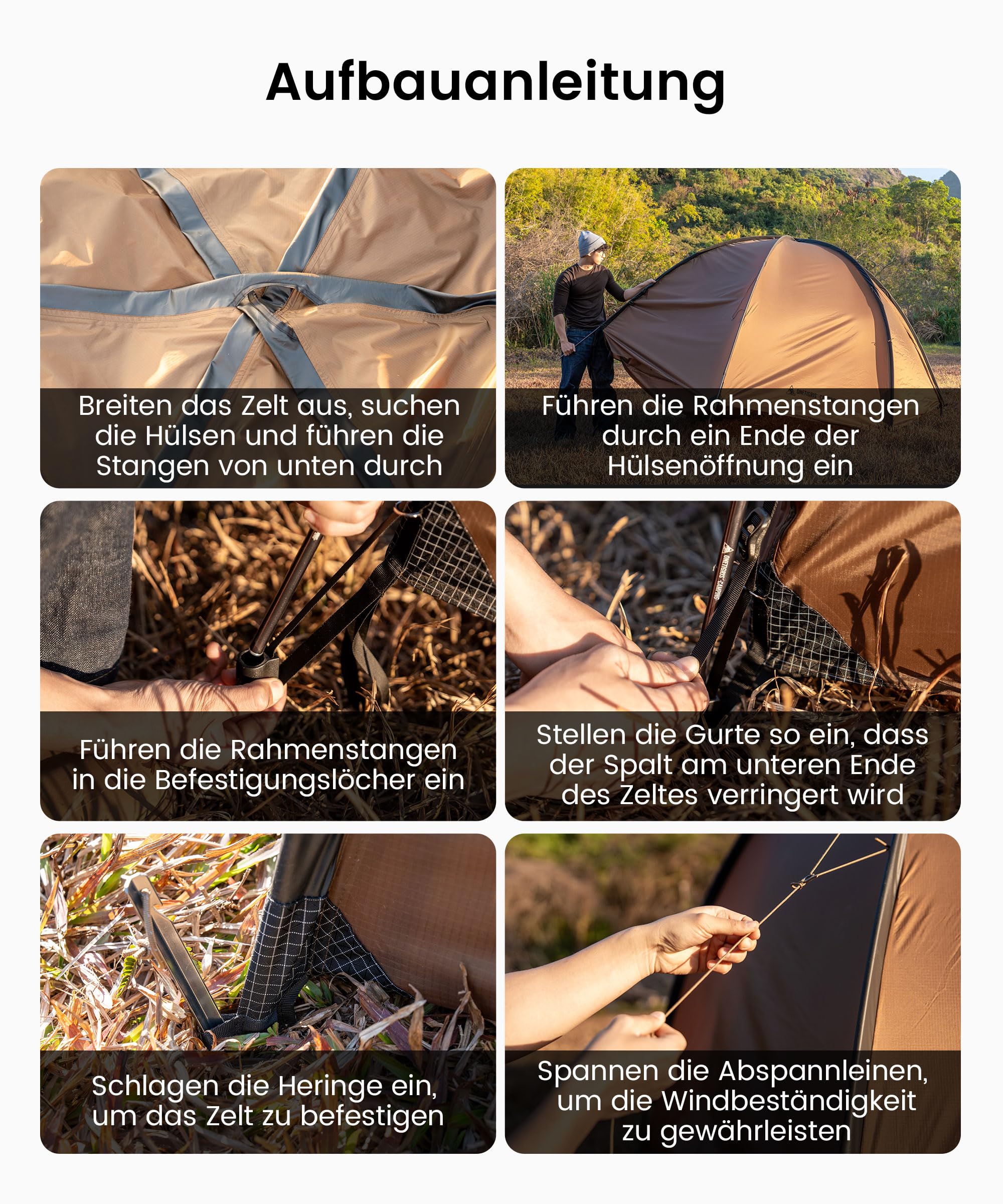 OneTigris Coco Nest Zelt 1 Person Kuppelzelt warm mit Schornsteinloch