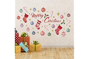 Wallflexi Xmas Decorations for Kids Wall Sticker " Merry Christmas Decoration Set"