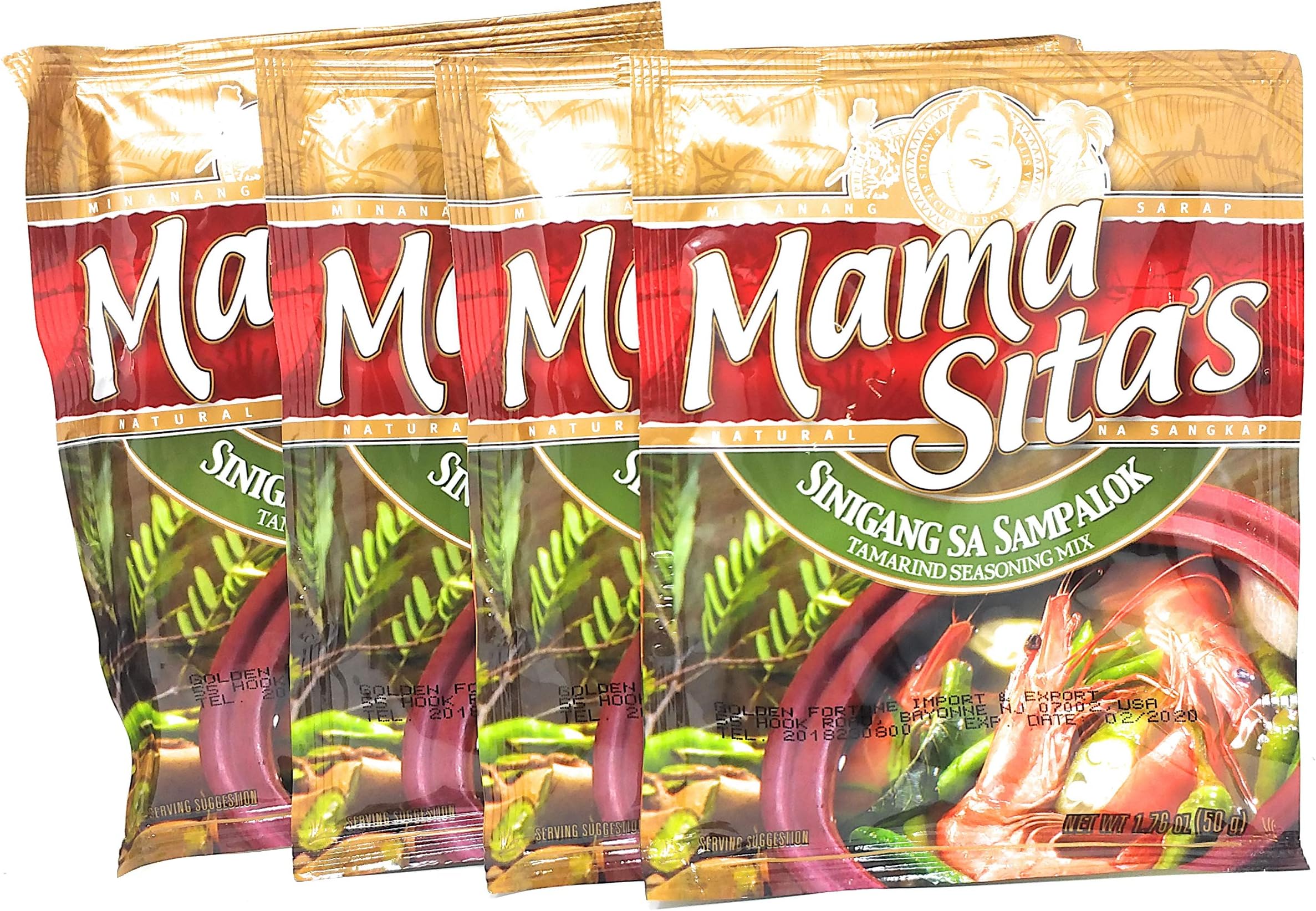 Mama Sita's Sinigang Sa Sampalok Tamarind Seasoning Mix 1.76oz (50g) 4 Pack