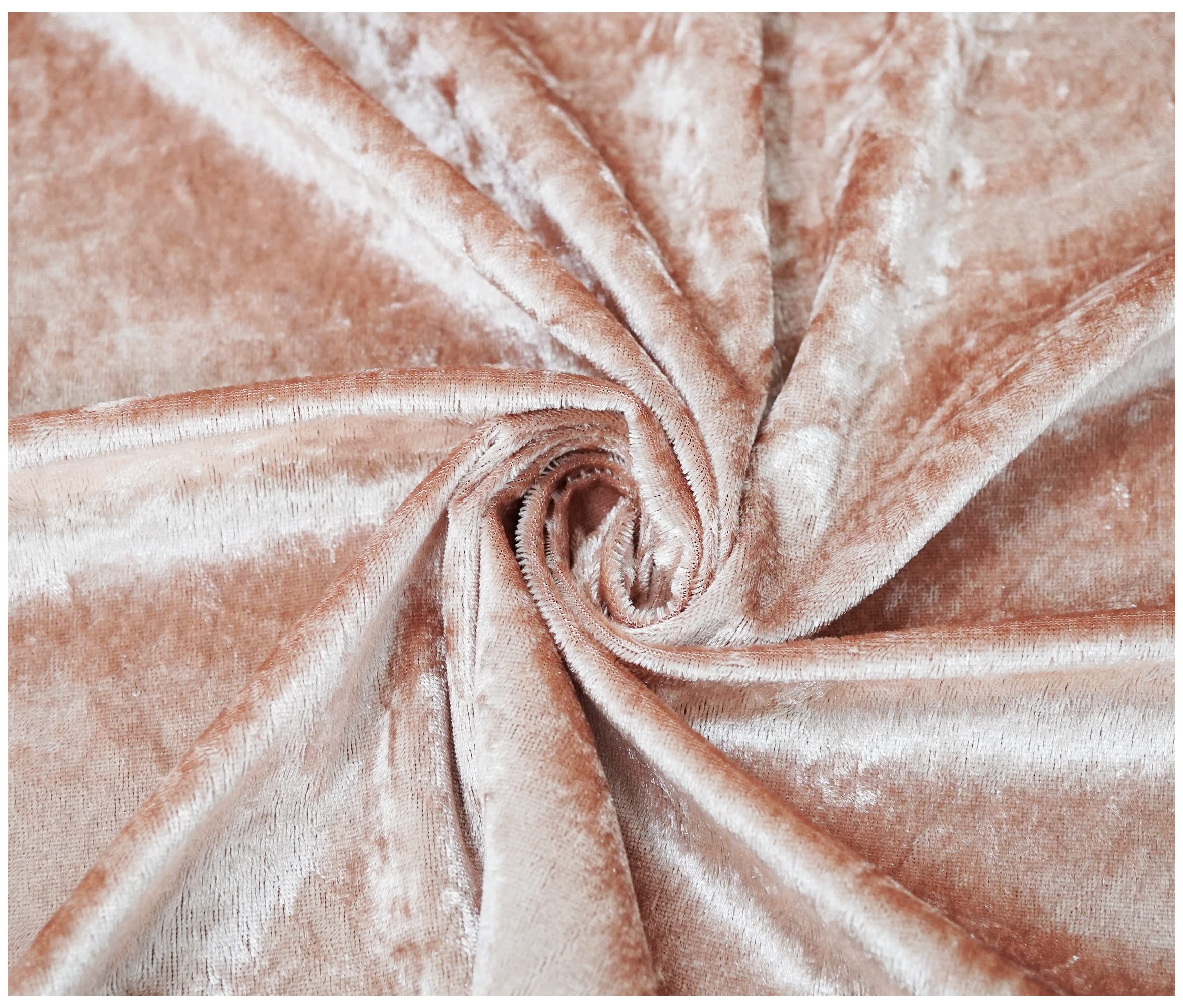Crushed Velvet Fabric Craft Stretch Velour Material - Soft Furnishing & Craft Velour Fabric - 150cm Wide (Rose Gold, 2500cm x 150cm (984" x 60")) — image 1