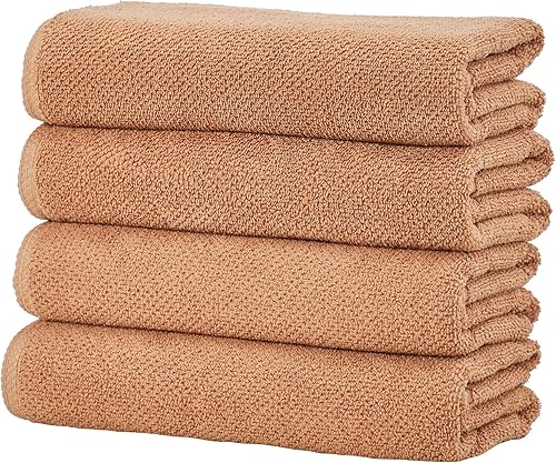 Great Bay Home Juego de toallas de baño 100% algodón de secado rápido (30 x 52 pulgadas), altamente absorbentes, con textura de palomitas de maíz.