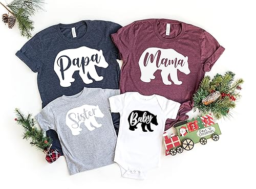 Miniatura 1 de Family Bear T-shirts, Matching Family Shirt, Mama Bear Shirt, Papa Bear Shirt, Baby Bear Tee, Bear Family Gifts, Cute Family Shirts, Bear Family