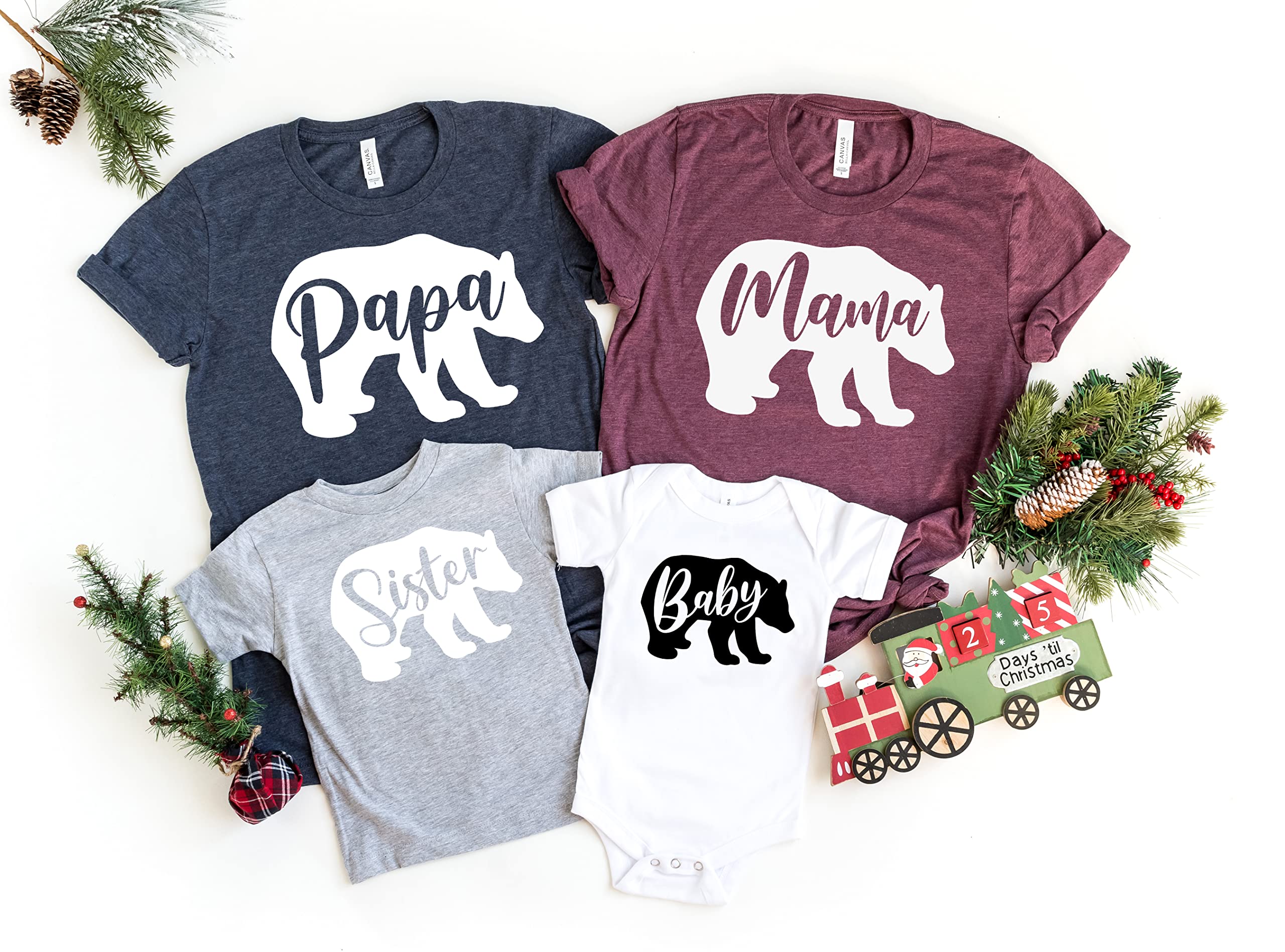 HandmadeFamily Bear T-shirts, Matching Family Shirt, Mama Bear Shirt, Papa Bear Shirt, Baby Bear Tee, Bear Family Gifts, Cute Family Shirts, Bear Family Custom Shirt