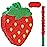 Birchio Strawberry Pinatas Bundle with a Blindfold and a Bat(16.5 x 12 x 3.5 Inches), Perfect for kid\'s Birthday Parties, Fruit Theme Parties, Decorations