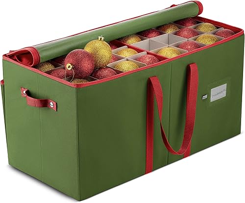 Caja de almacenamiento grande ornamental de Navidad con cierre de cremallera doble
