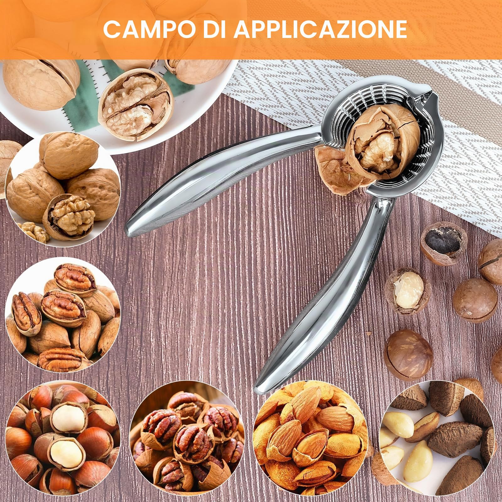 Noce Pinze Schiaccianoci in Metallo Pinze Schiaccianoci Noce Cracker Pecan Cracker Pinze Con Maniglia Antiscivolo per Noci Noce Cracker per Noce, Pistacchi, Mandorle, Pecan