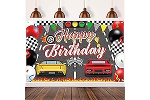 Race Car Birthday Party Banner 63" x 39"