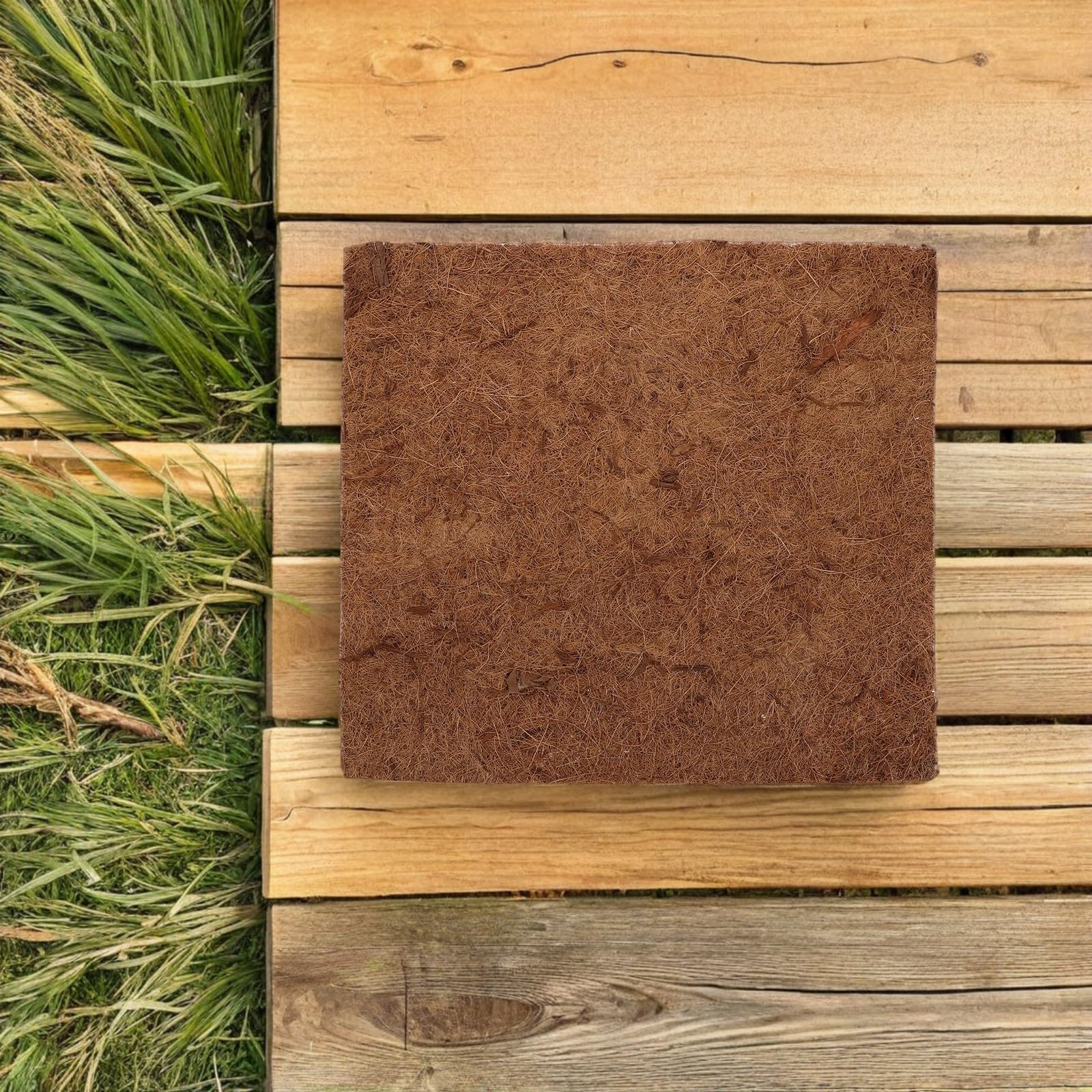 HANABASS Tappetino per Rettili in Fibra di Cocco Marrone, 4 Pezzi | Lucertola e Pollaio, Design Robusto e Multifunzione, Accessori per Rettili Domestici