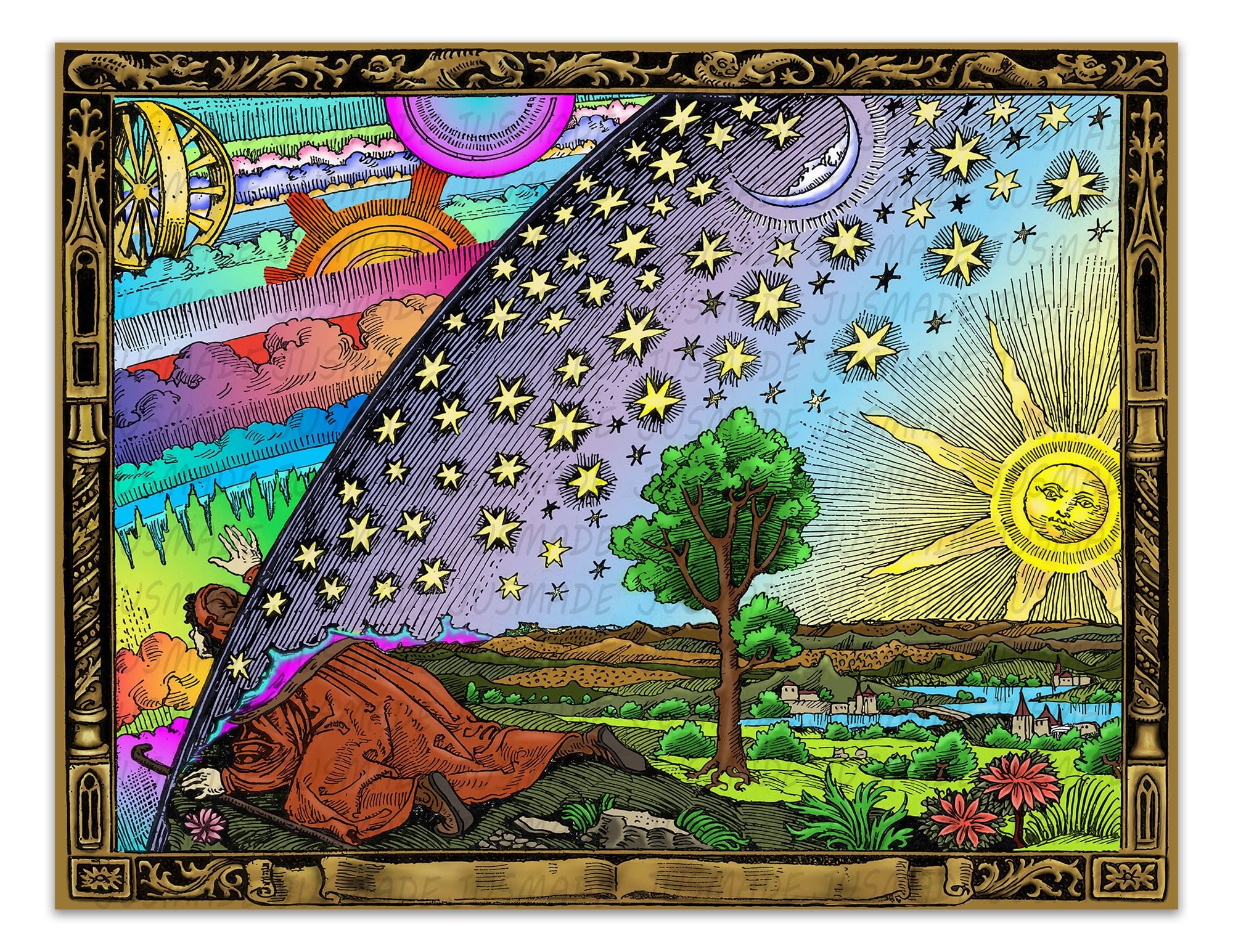 Amazon.com: The Flammarion Engraving WHEELS WITHIN WHEELS 1888