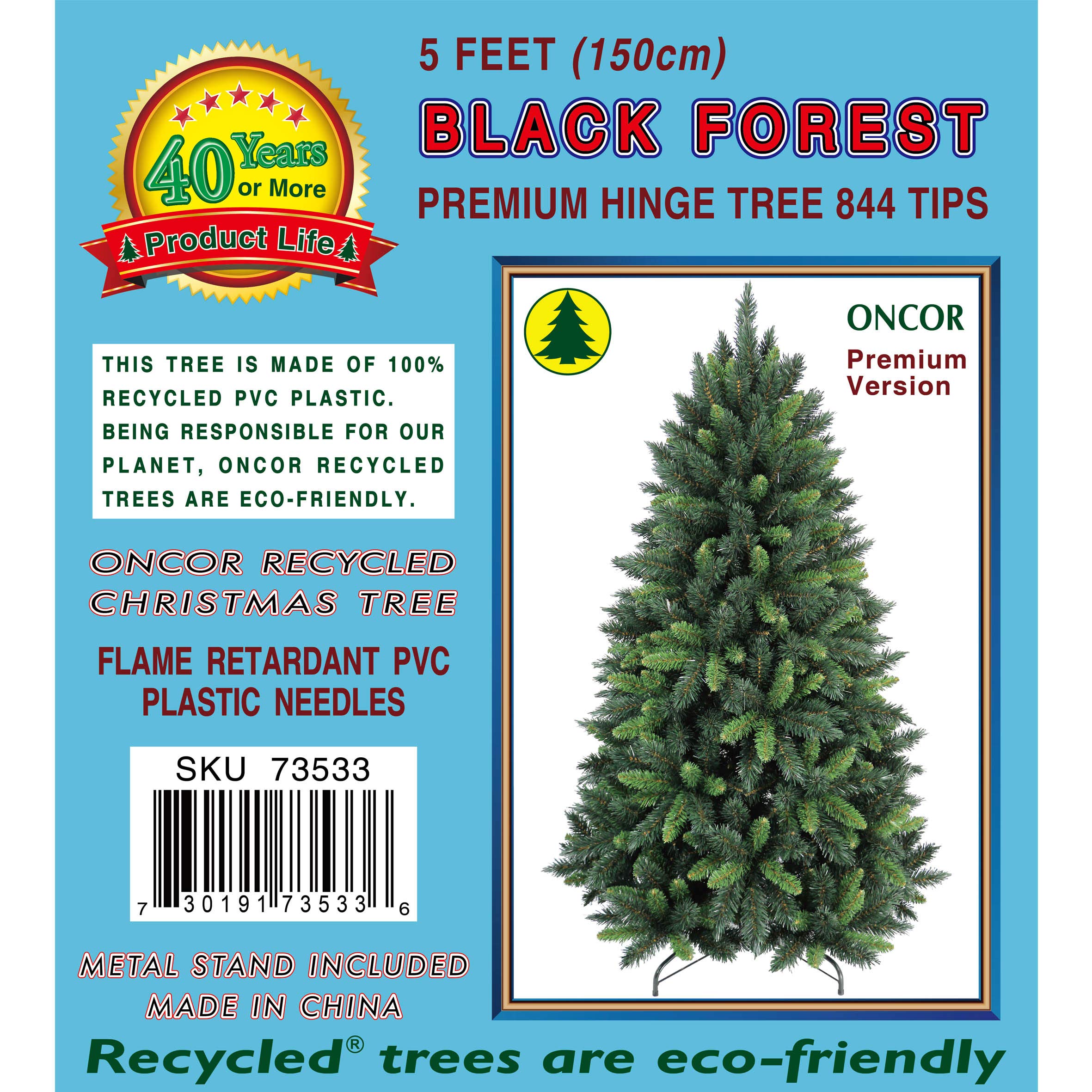 Amazon.com: ONCOR 5ft Eco-Friendly Black Forest Premium Christmas