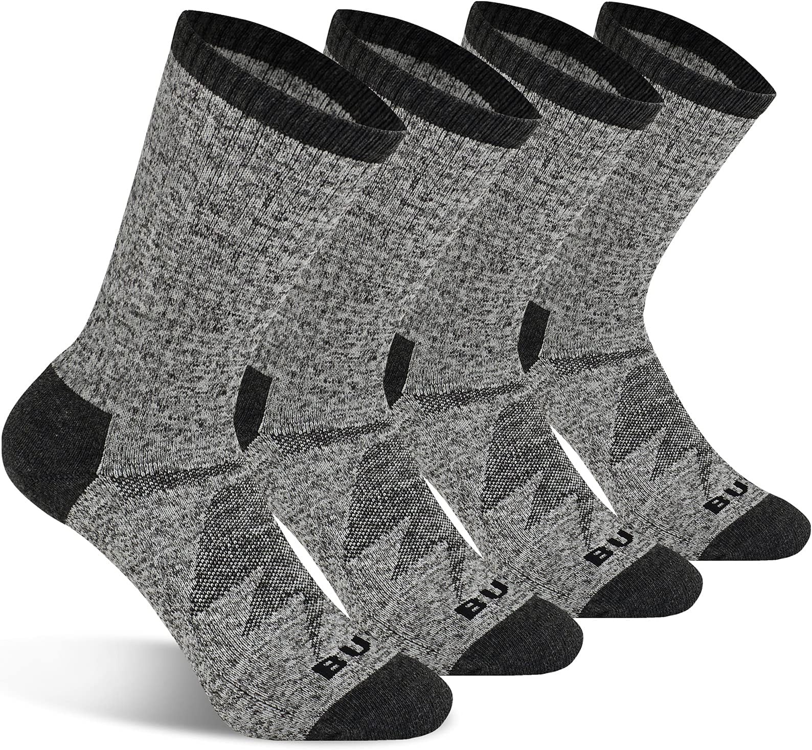 Busy Socks Cushioned Crew Sport Socks for Men Women, Recycled Lightweight Moisture Wicking Athletic Cycling Socks 4 pack