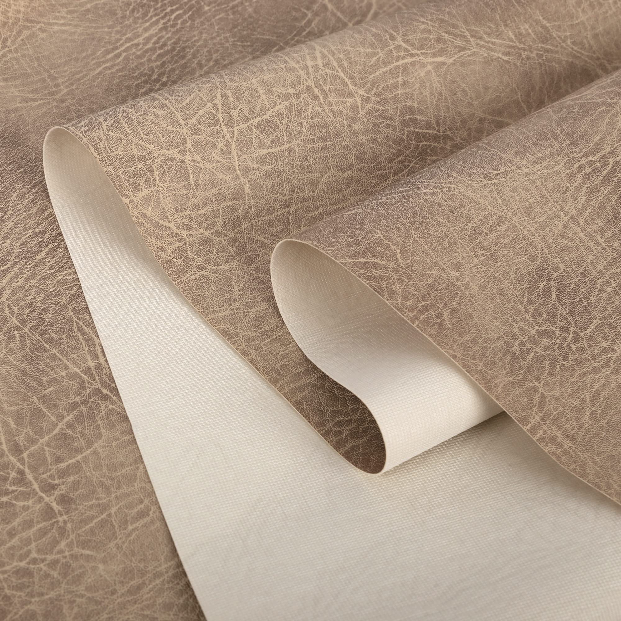 Akakus Mushroom Faux Leather Leatherette Vinyl Leather Cloth Upholstery Fabric Material.width140 (, Sample 10X10cm)