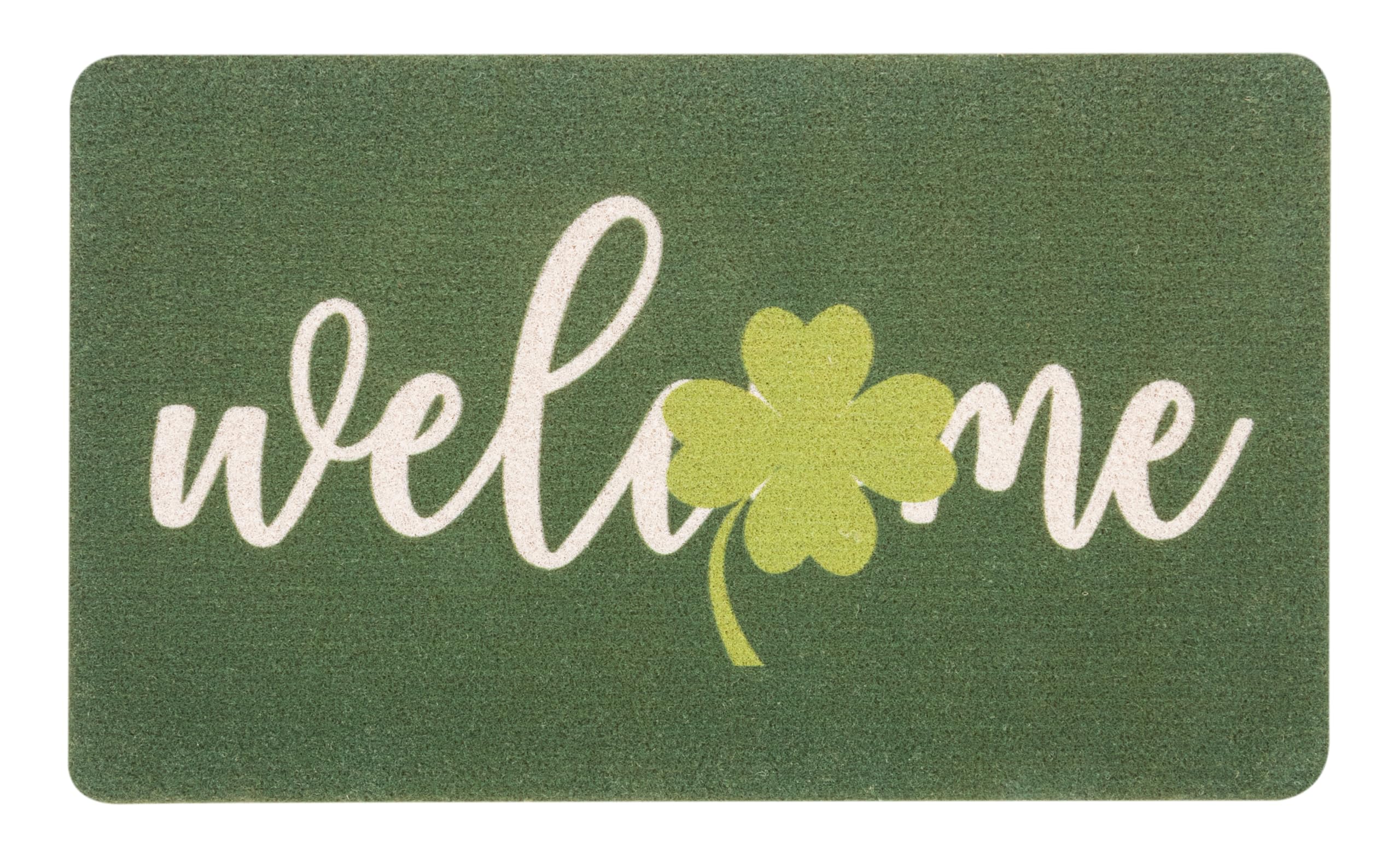 Paillasson Saint-Patrick trèfle vert 43x74 cm antidérapant style ferme