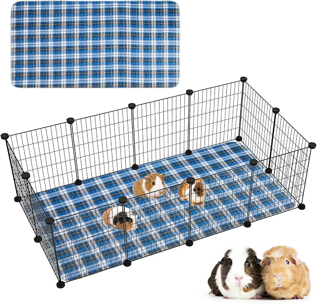 Geegoods Guinea Pig Cage Liners Guinea Pig Bedding Washable &Air Dried Pee Pads for Guinea Pig Fast Absorbent Waterproof Reduce Shrinkage Non-Slip 24x 48