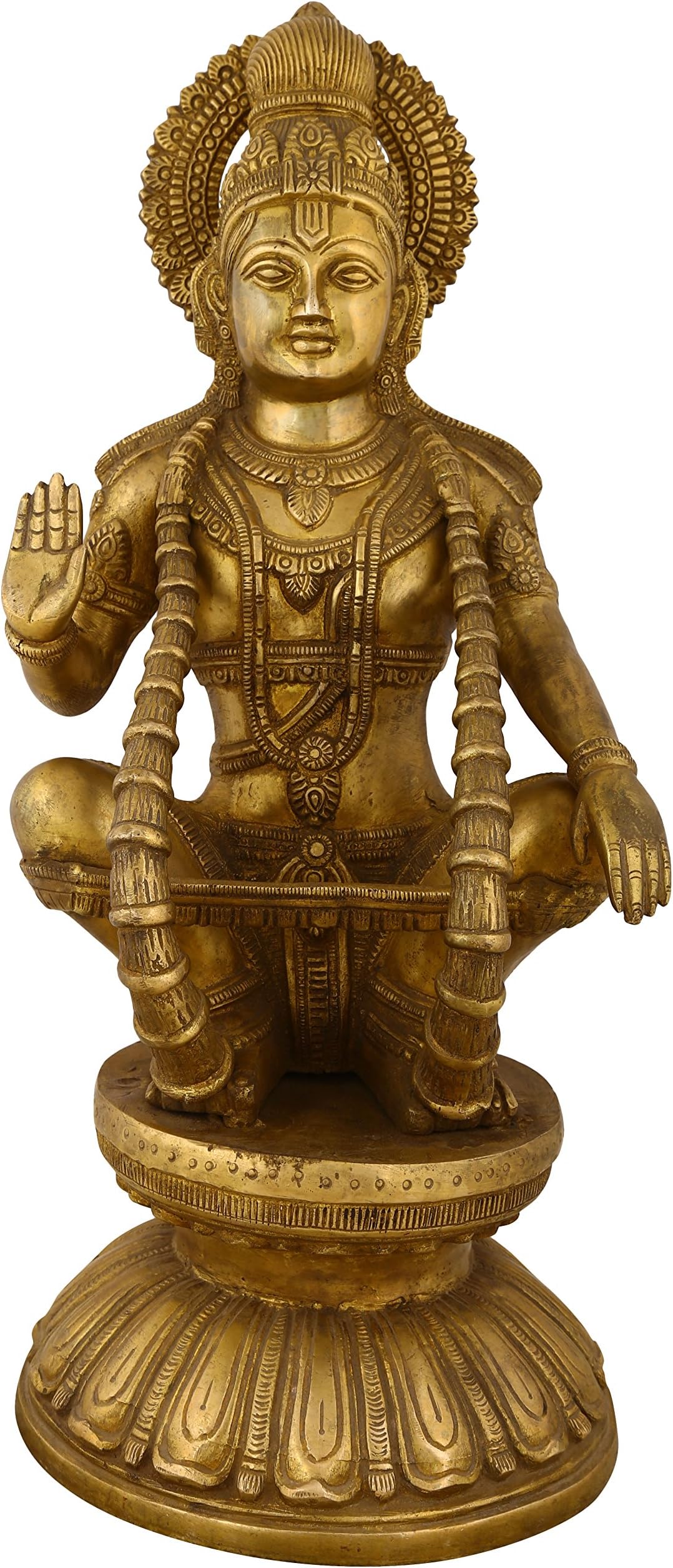 Ayyappa Swamy Statue - 20 Inches Golden Yellow