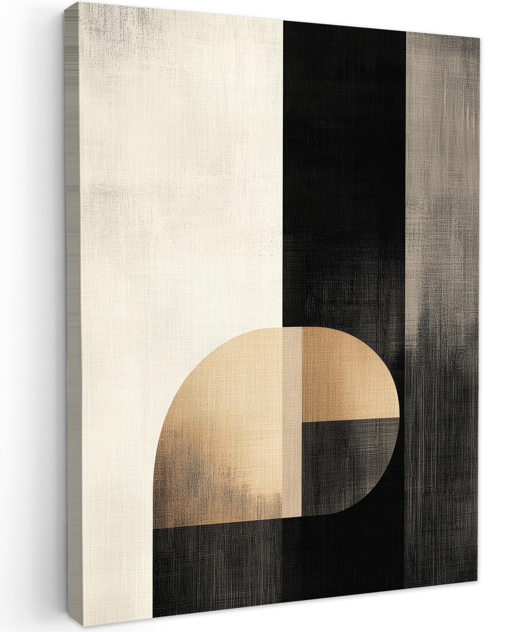 MuchoWow© Canvas Wall Art 24"x31" / 60x80 cm Home Decor Paintings for Living Room Decorations Gifts Hallway Shapes - Modern - Black