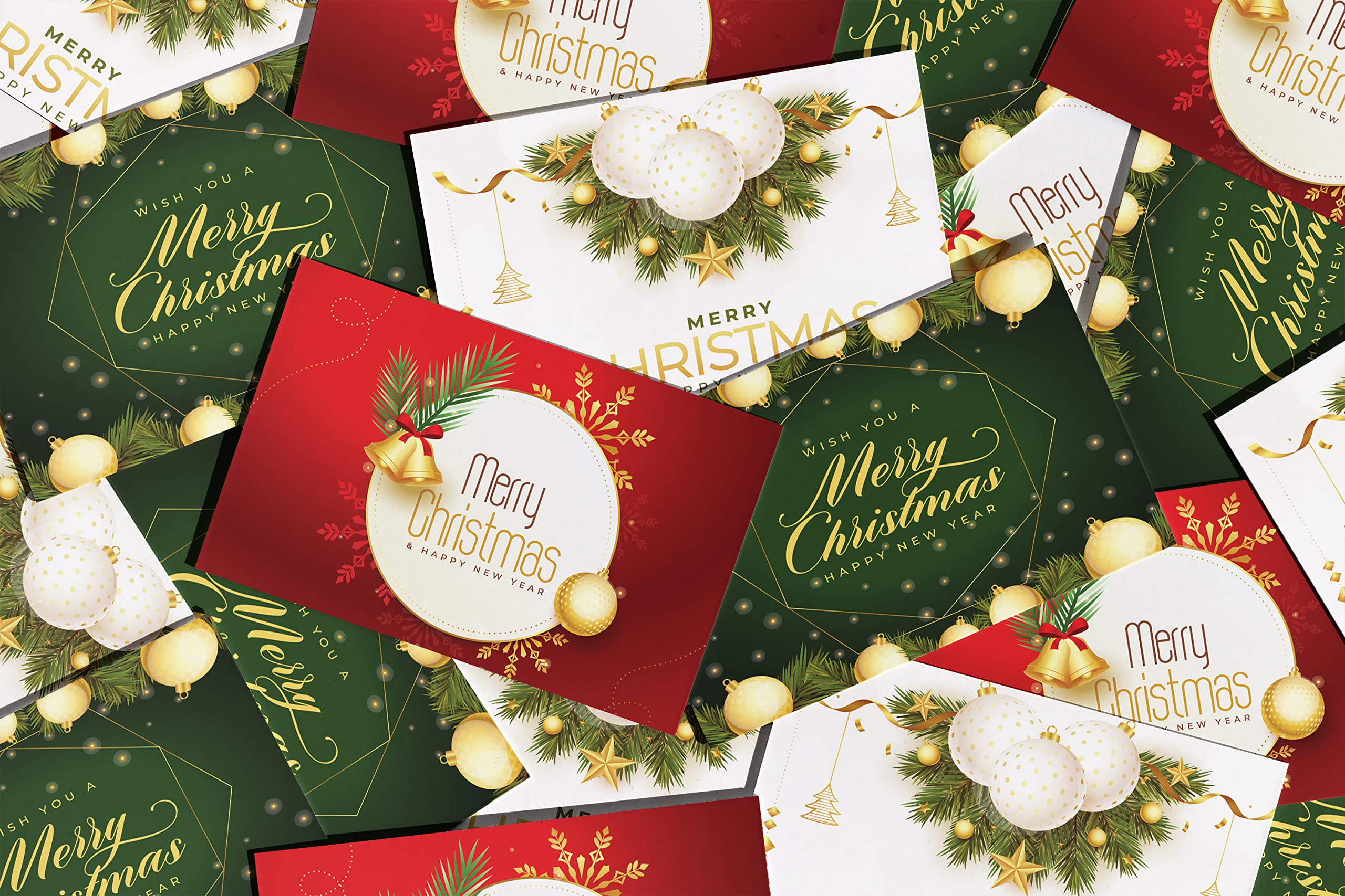 D2C Merry Christmas & Happy New Year Thank You Card with Blank