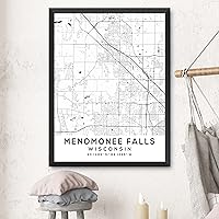 Vista 3 de Mapa de Menomonee Falls, Wisconsin, Light 2 (18x24)