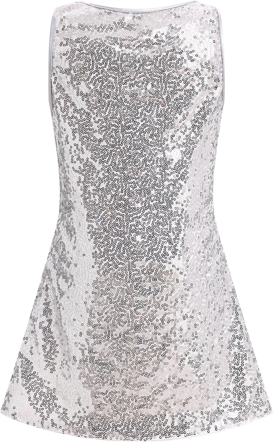 AFAVOM Girls Sequin Dance Outfit Dress for Kids Hip Hop Jazz Dance Outfits Sparkly Sleeveless Top and Shorts Dancewear 5-12Y