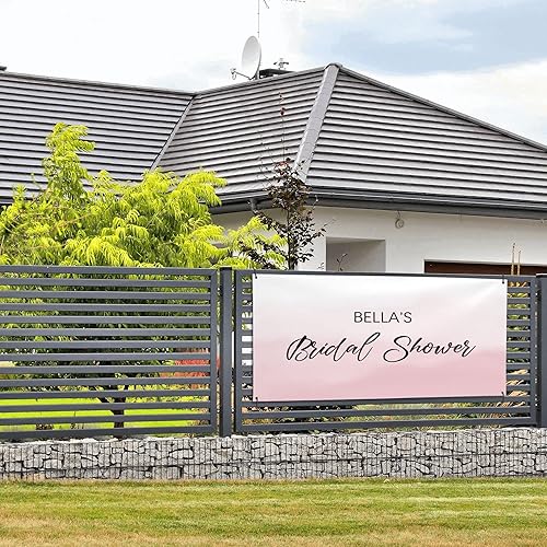 Miniatura 6 de Cartel de despedida de soltera personalizado, color degradado rosa suave con nombre, pancarta personalizada de novia para ser, pancarta de