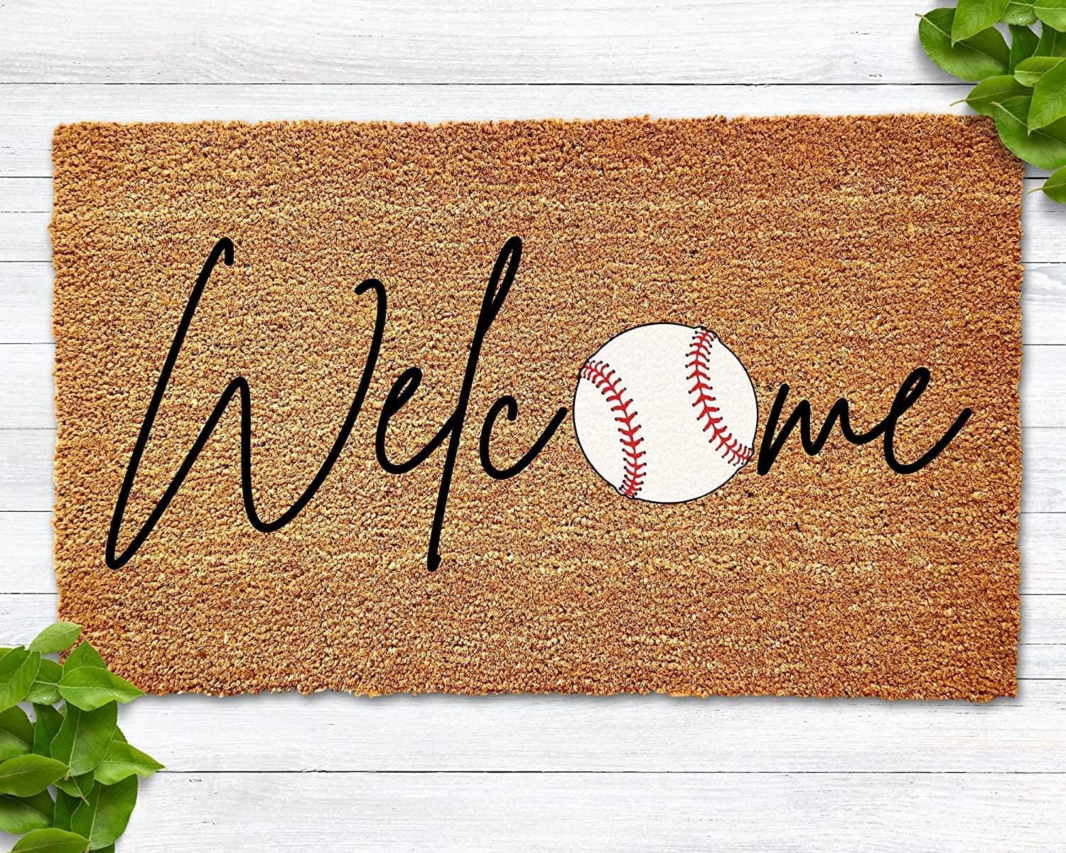 TiOPLM Welcome Baseball Doormat Welcome Mat Baseball Door Mat Fall Doormat Spring Doormat Doormat for Baseball Baseball Lover Gift Baseball Decoration