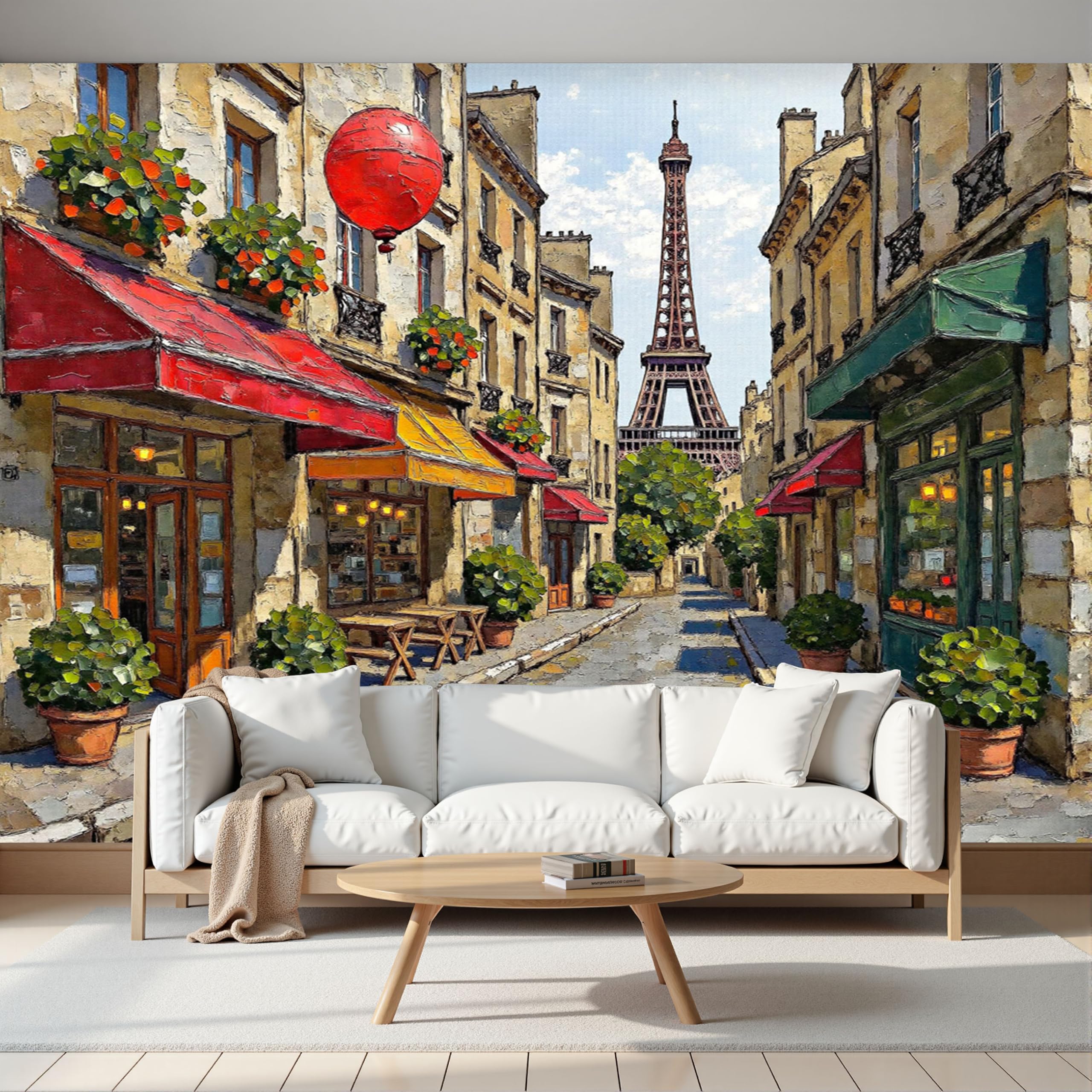 Papier peint panoramique aquarelle Paris mur artistique