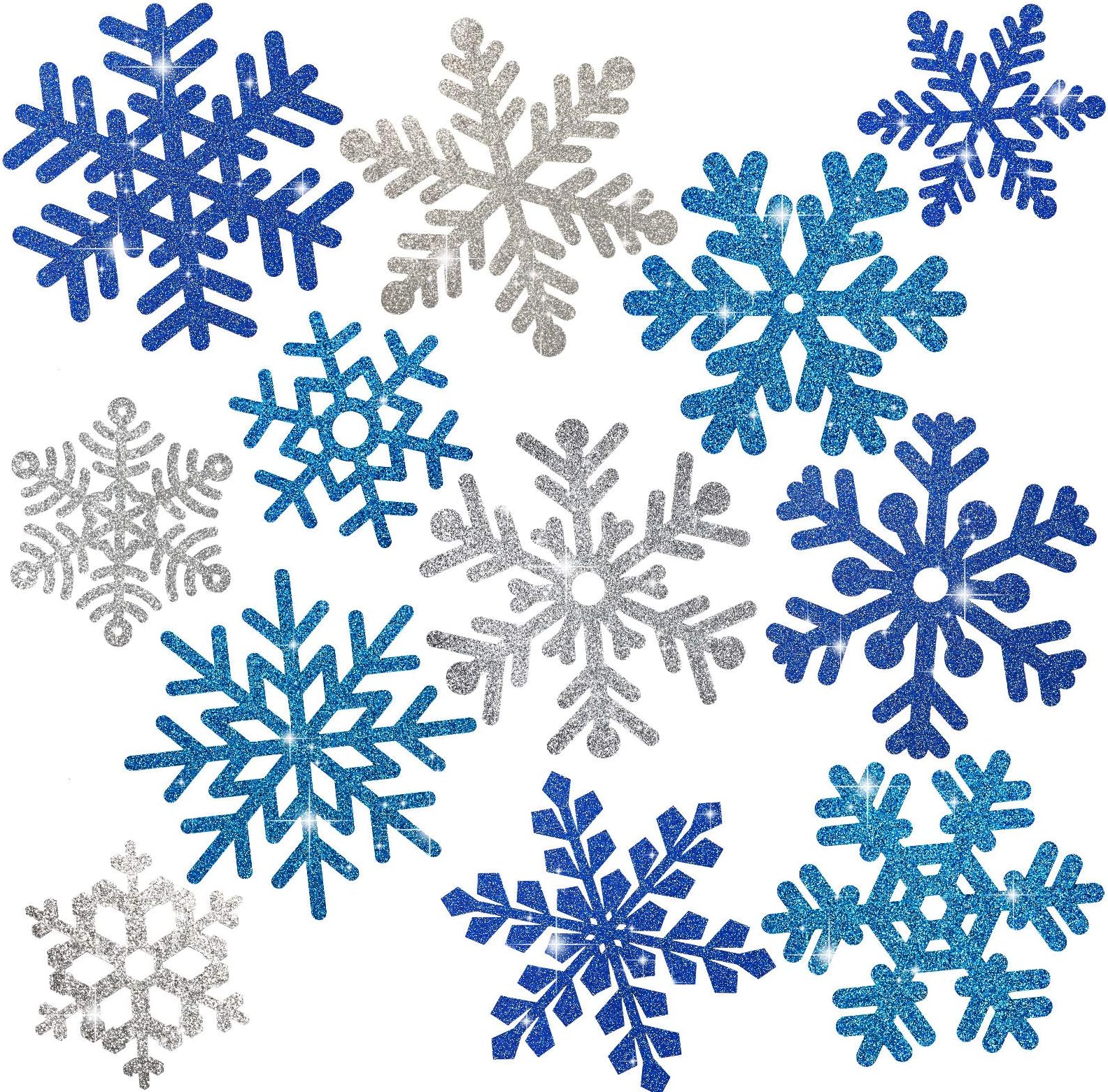 Amazon.com: Snowflake Cutouts Holiday Christmas Classroom Decoration ...