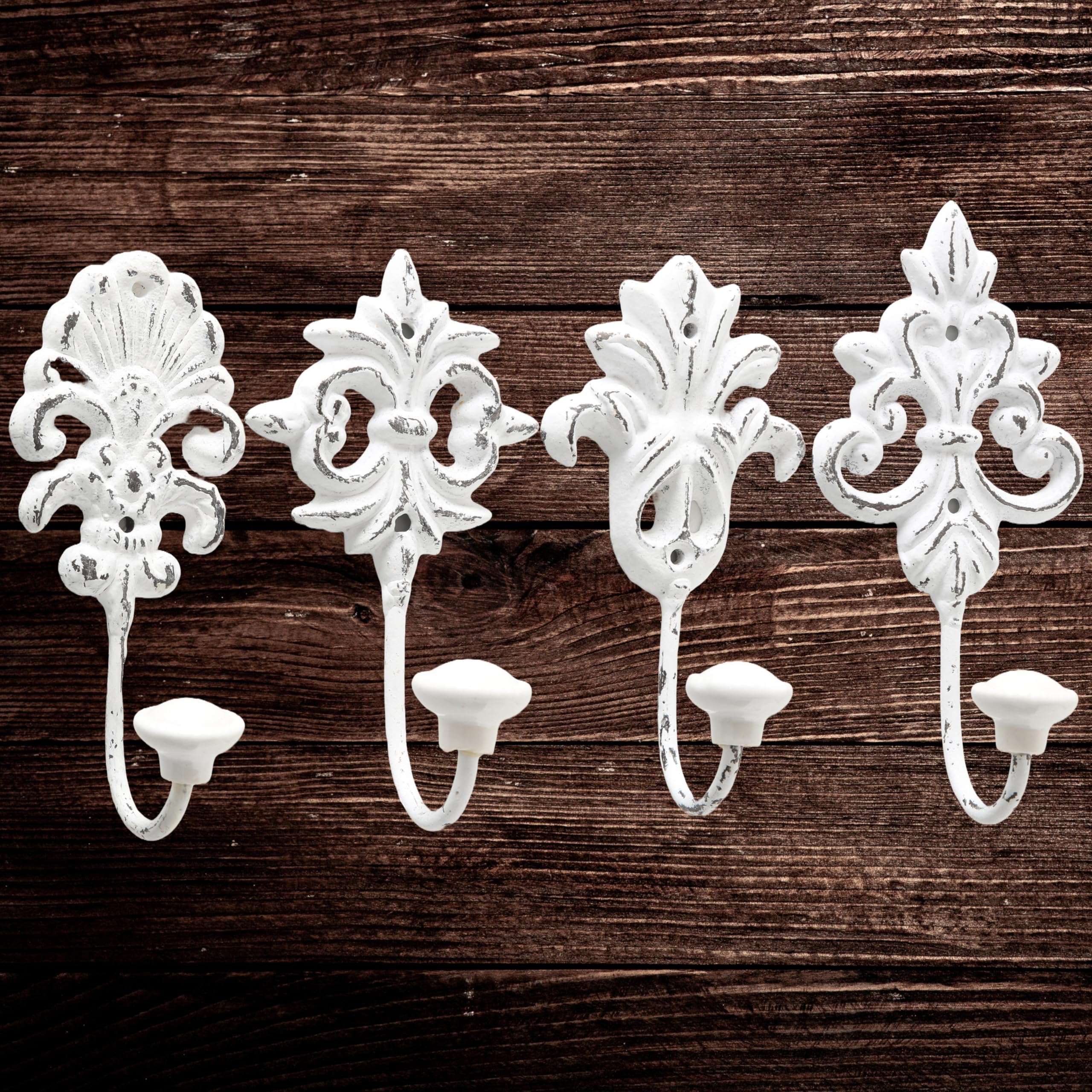 Amazon.co.jp: The Chateaux Fleur De Lis壁フック、4のセット、Shabby