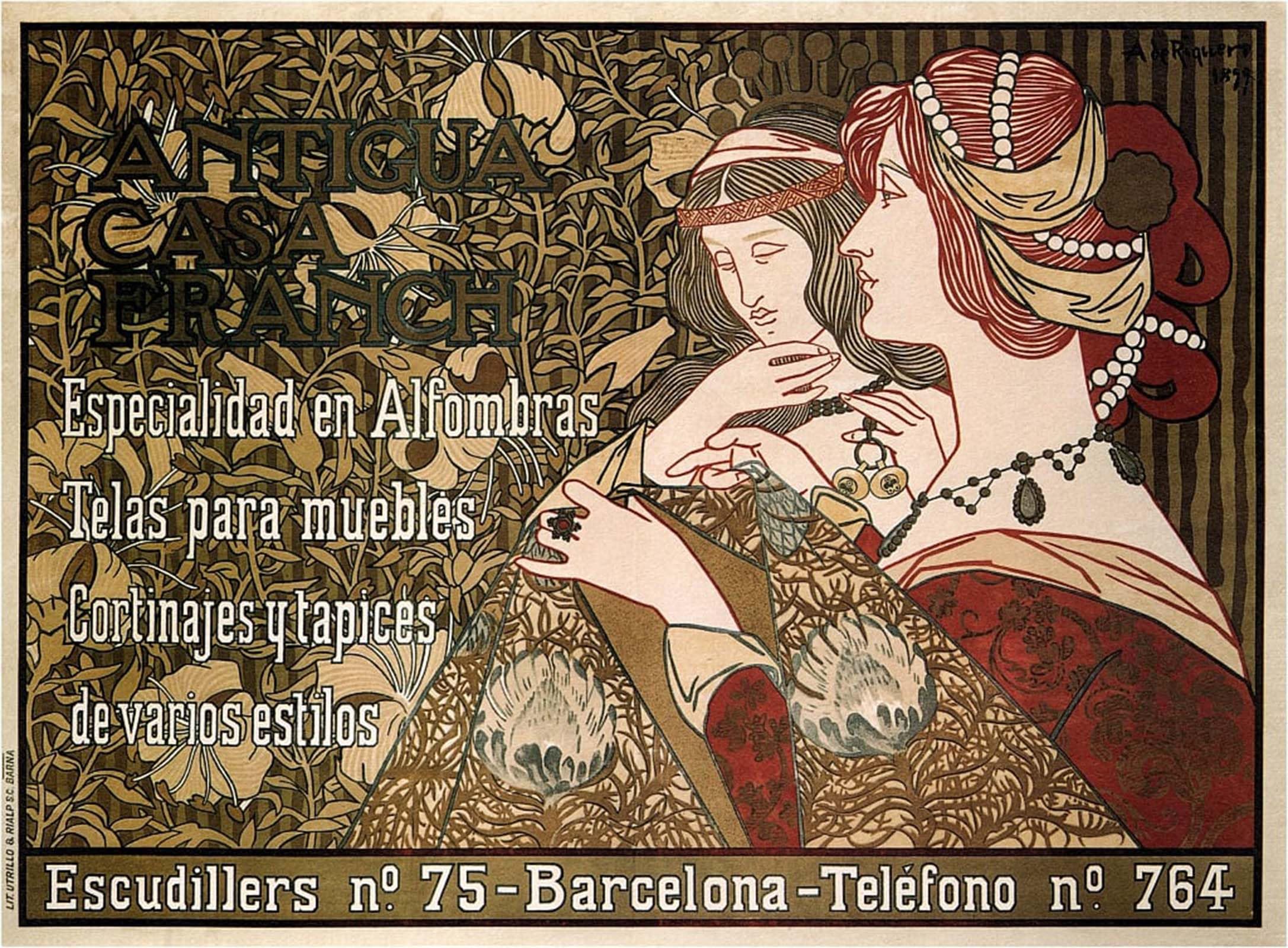 POSTERIIk Famous Print Pop Art Wall Art Graffiti Antigua Casa Franch by Alexandre De Riquer Art Prints for Home Decor 60x90cm