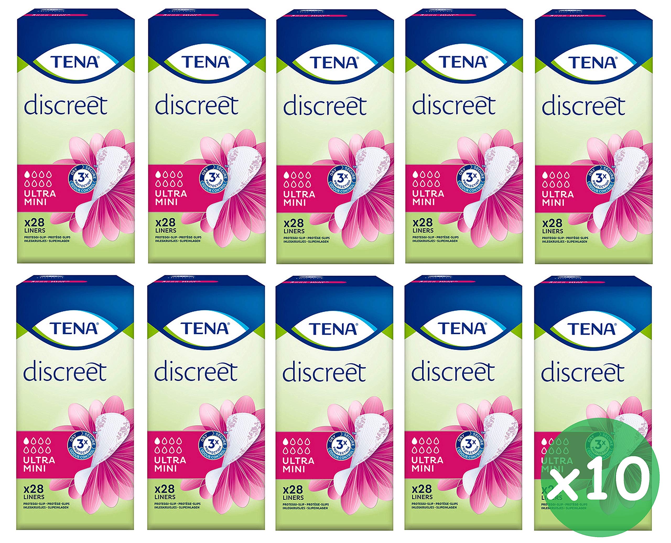 Tena Lady Ultra Mini - Lot de 10 boîtes de 28 protège-slips