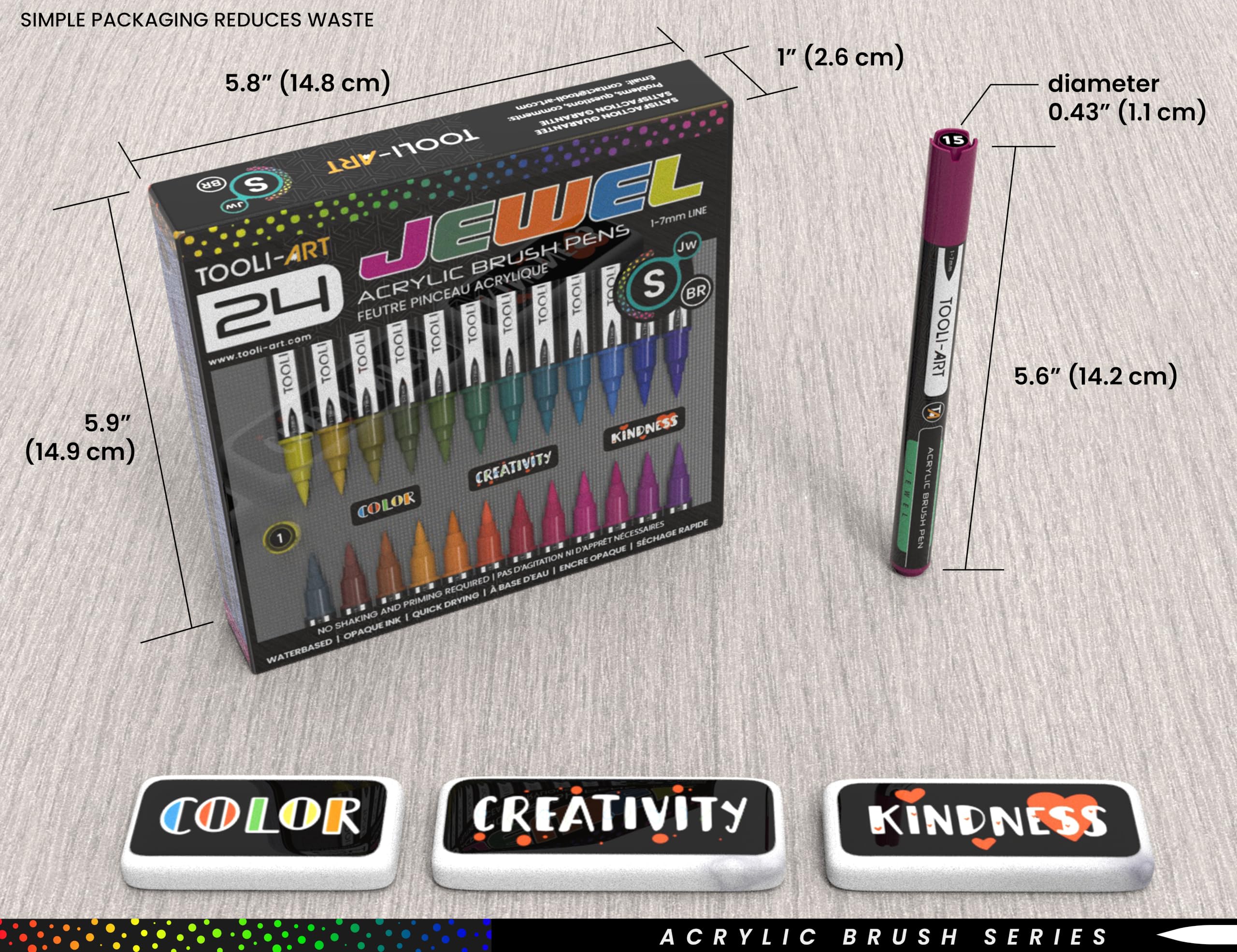 Acrylfarben-Marker-Set mit flexibler Pinselspitze, 1–7 mm Strichbreite für Steinmalerei, Malerei, Schriftzug, Glas, Tassen, Holz, Metall, Leinwand, Stoff, Kunststoff, ungiftig, auf Wasserbasis