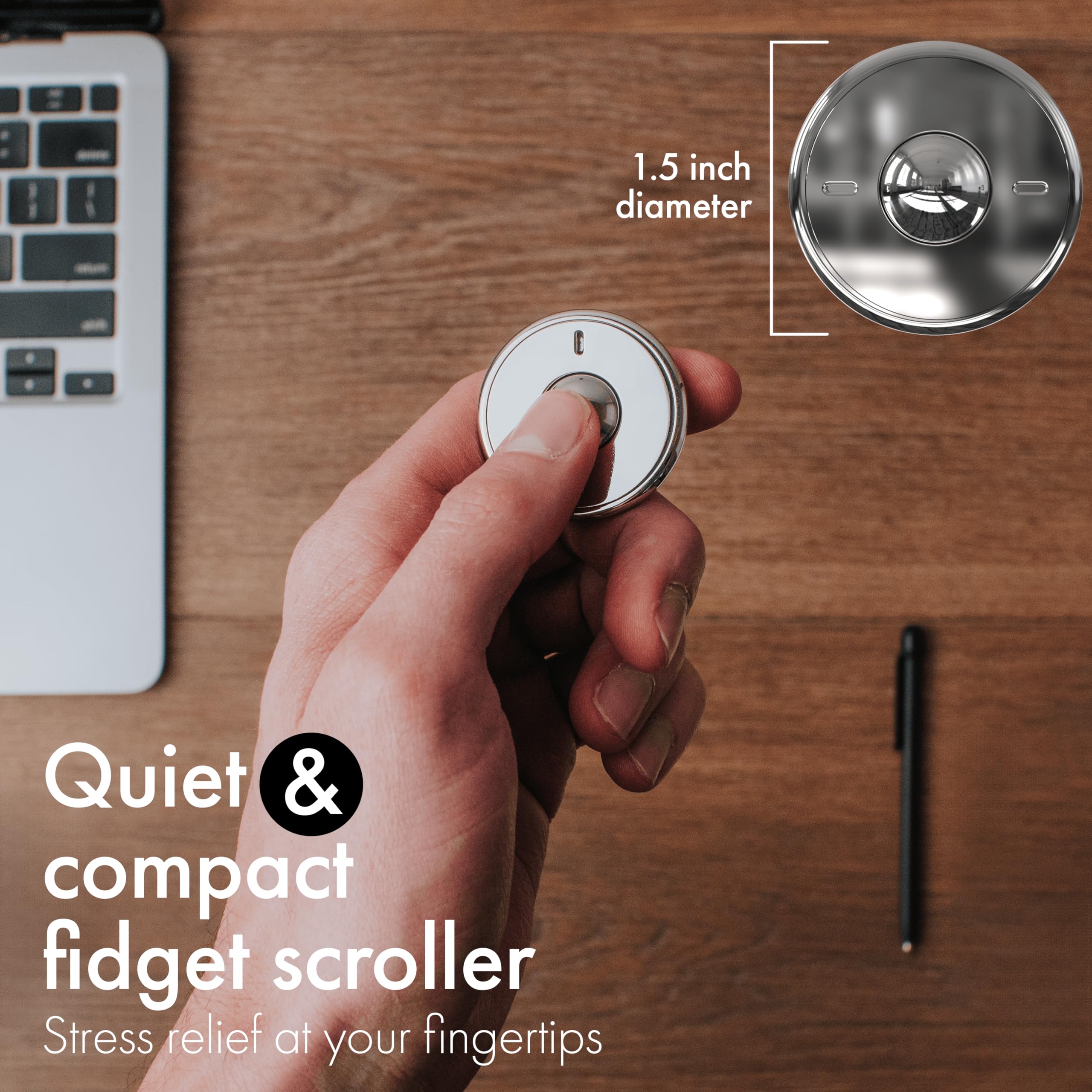 OnO Scroller- Handheld Fidget Toy for Adults, Natural, Small - Image 2