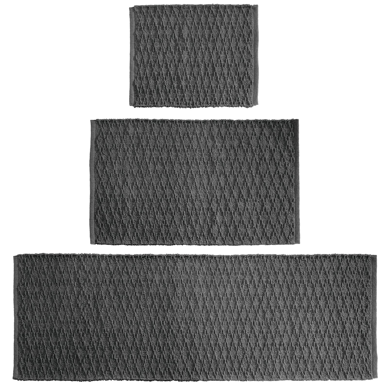 mDesign Soft 100 Cotton Luxury Rectangular Spa Mat Rugs, Water Absorbent, Diamond Design for